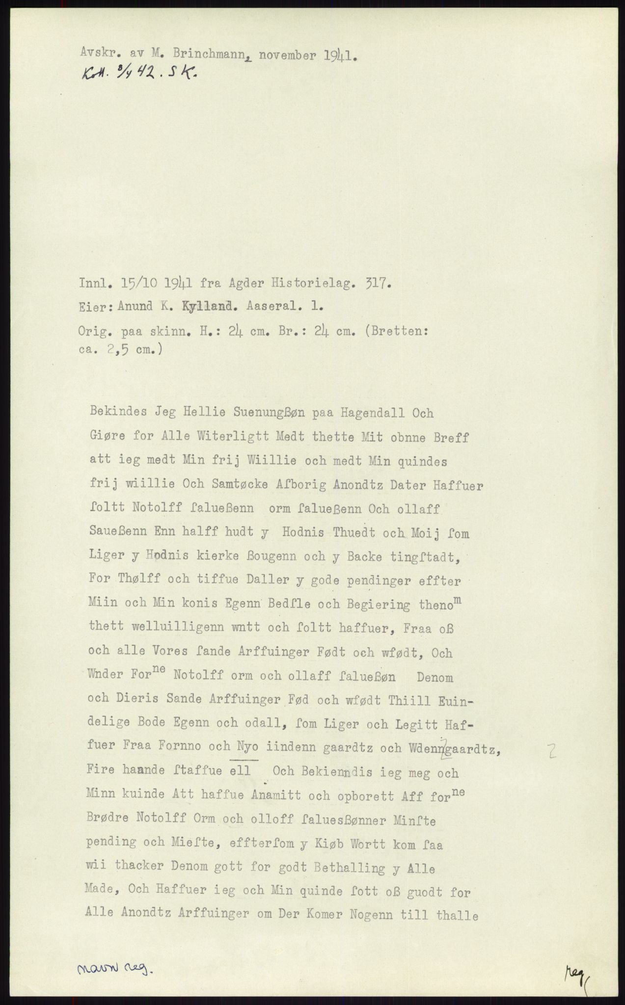 Samlinger til kildeutgivelse, Diplomavskriftsamlingen, RA/EA-4053/H/Ha, p. 1914