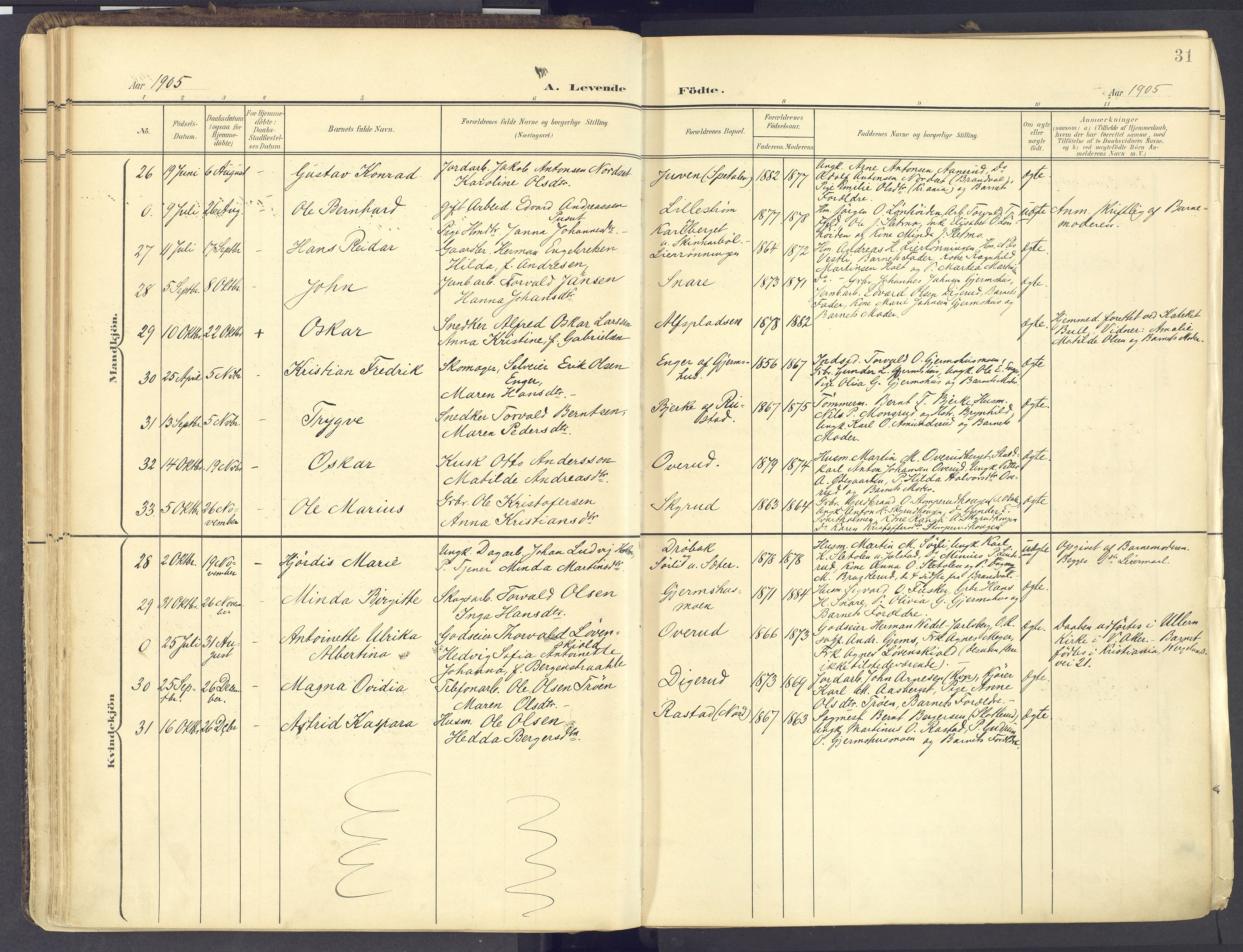 Vinger prestekontor, AV/SAH-PREST-024/H/Ha/Haa/L0017: Parish register (official) no. 17, 1901-1927, p. 31