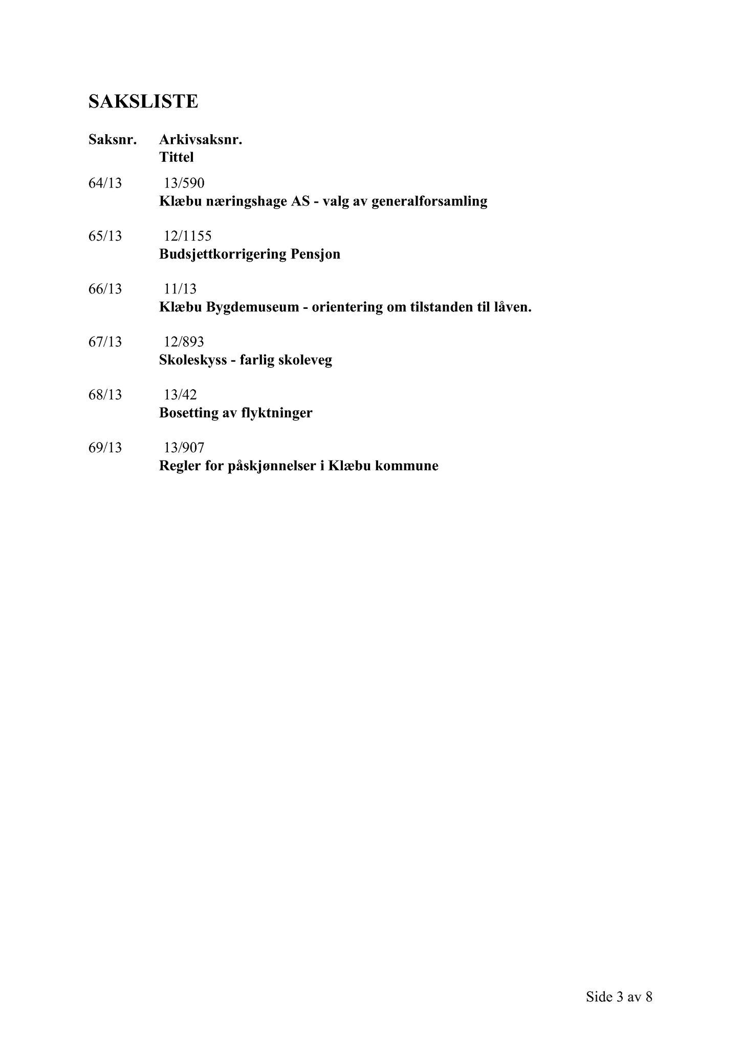 Klæbu Kommune, TRKO/KK/01-KS/L006: Kommunestyret - Møtedokumenter, 2013, p. 1366