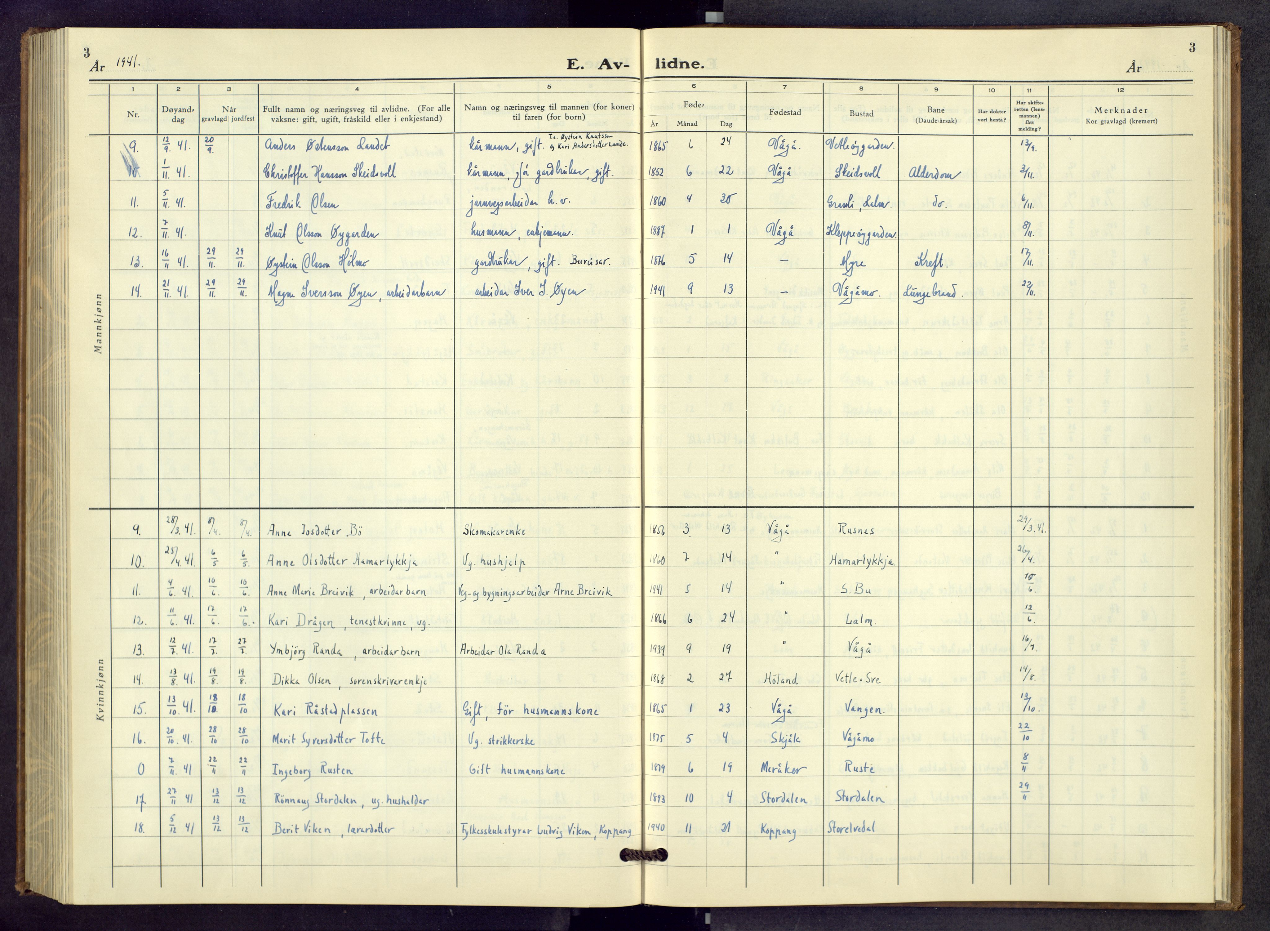 Vågå prestekontor, AV/SAH-PREST-076/H/Ha/Hab/L0003: Parish register (copy) no. 3, 1940-1961, p. 3