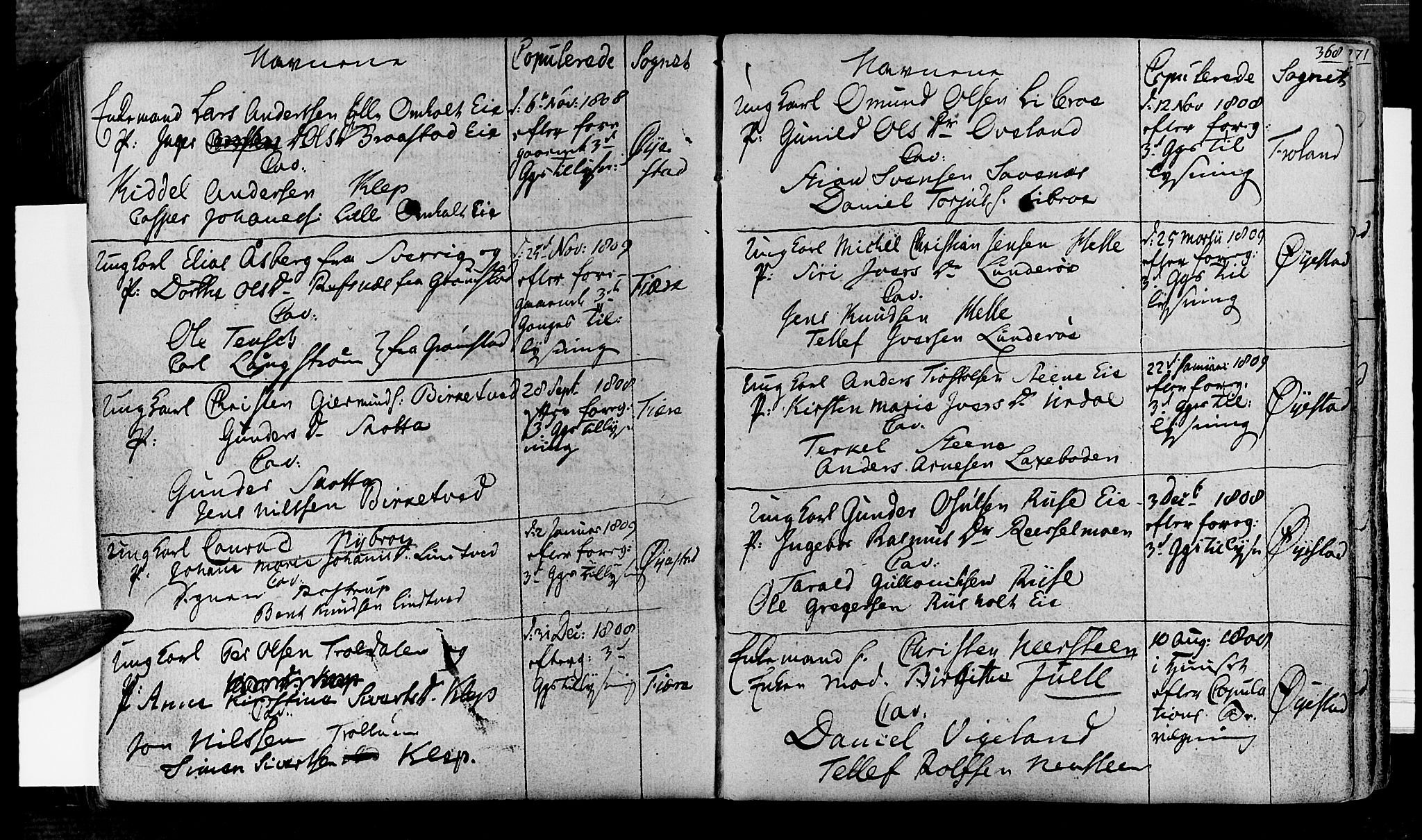 Øyestad sokneprestkontor, AV/SAK-1111-0049/F/Fa/L0011: Parish register (official) no. A 11, 1805-1824, p. 368