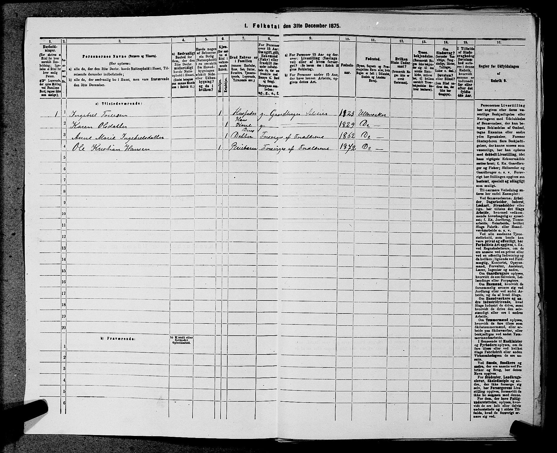 RA, 1875 census for 0235P Ullensaker, 1875, p. 1064