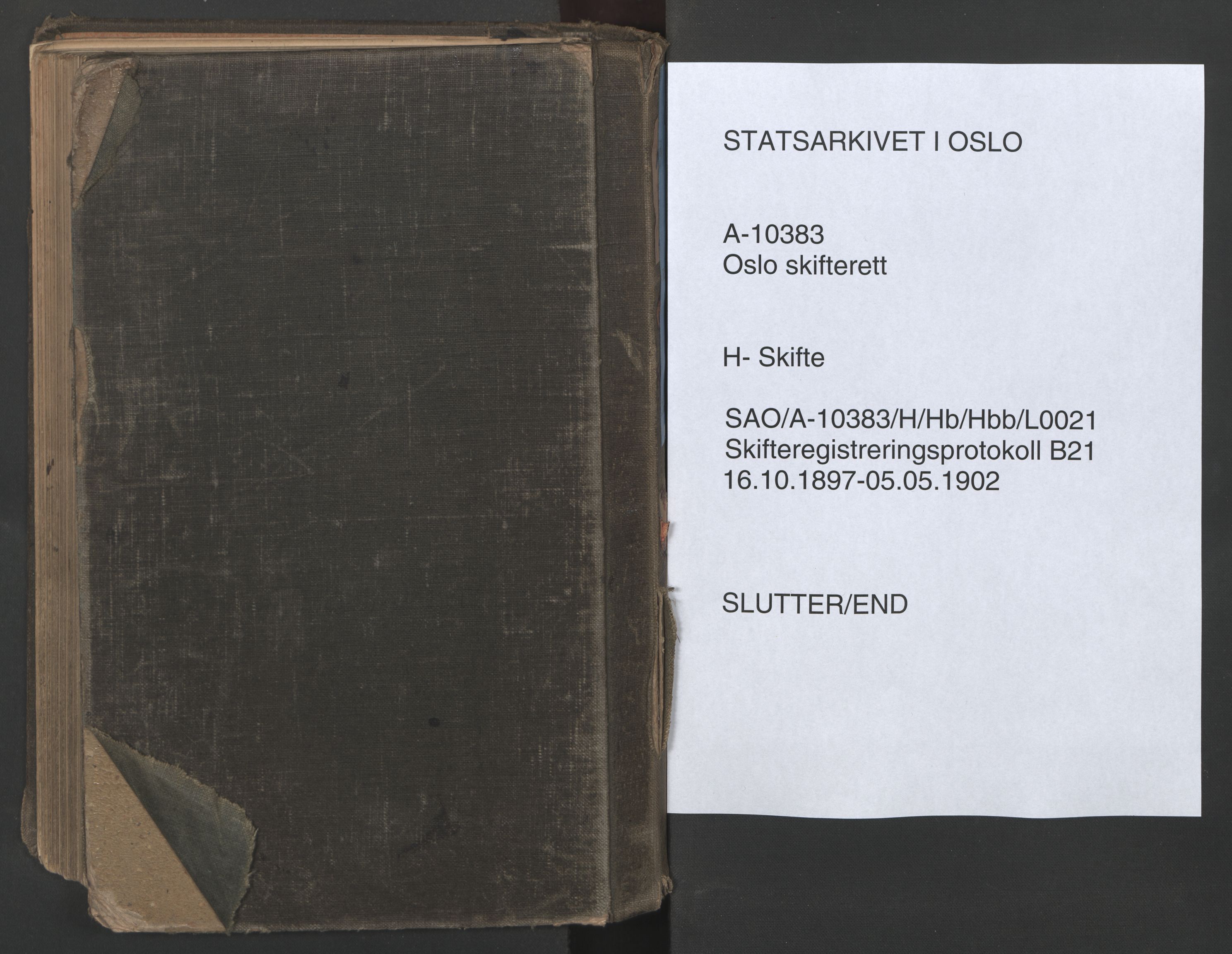 Oslo skifterett, AV/SAO-A-10383/H/Hb/Hbb/L0021: Skifteregistreringsprotokoll, 1897-1902