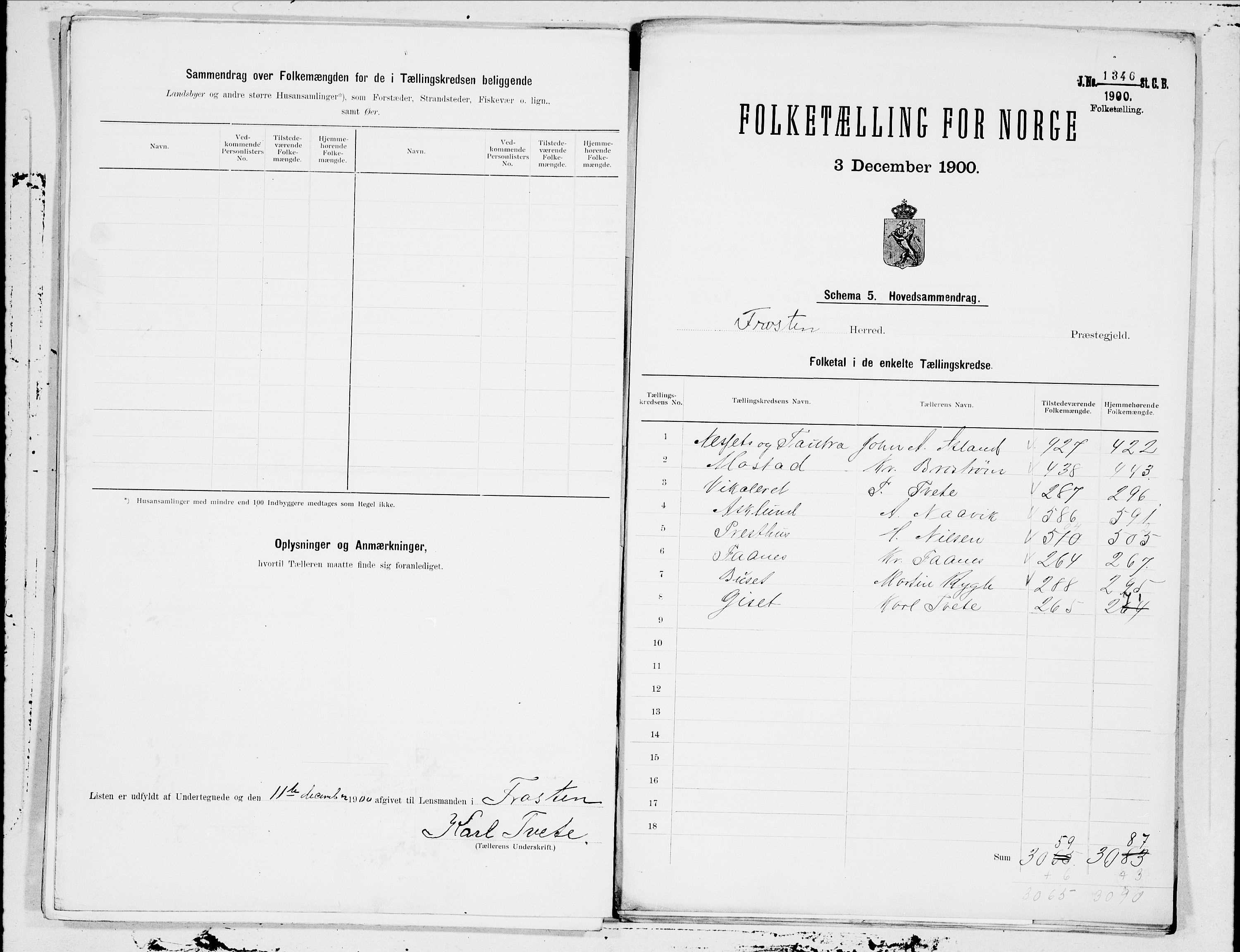 SAT, 1900 census for Frosta, 1900, p. 18