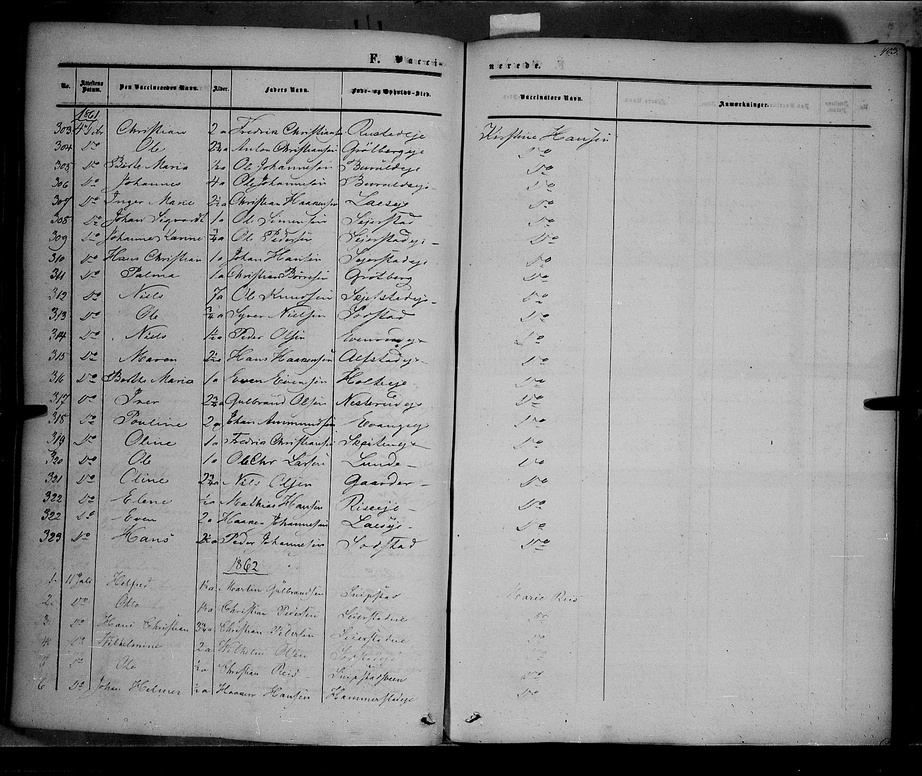 Østre Toten prestekontor, SAH/PREST-104/H/Ha/Haa/L0004: Parish register (official) no. 4, 1857-1865, p. 403