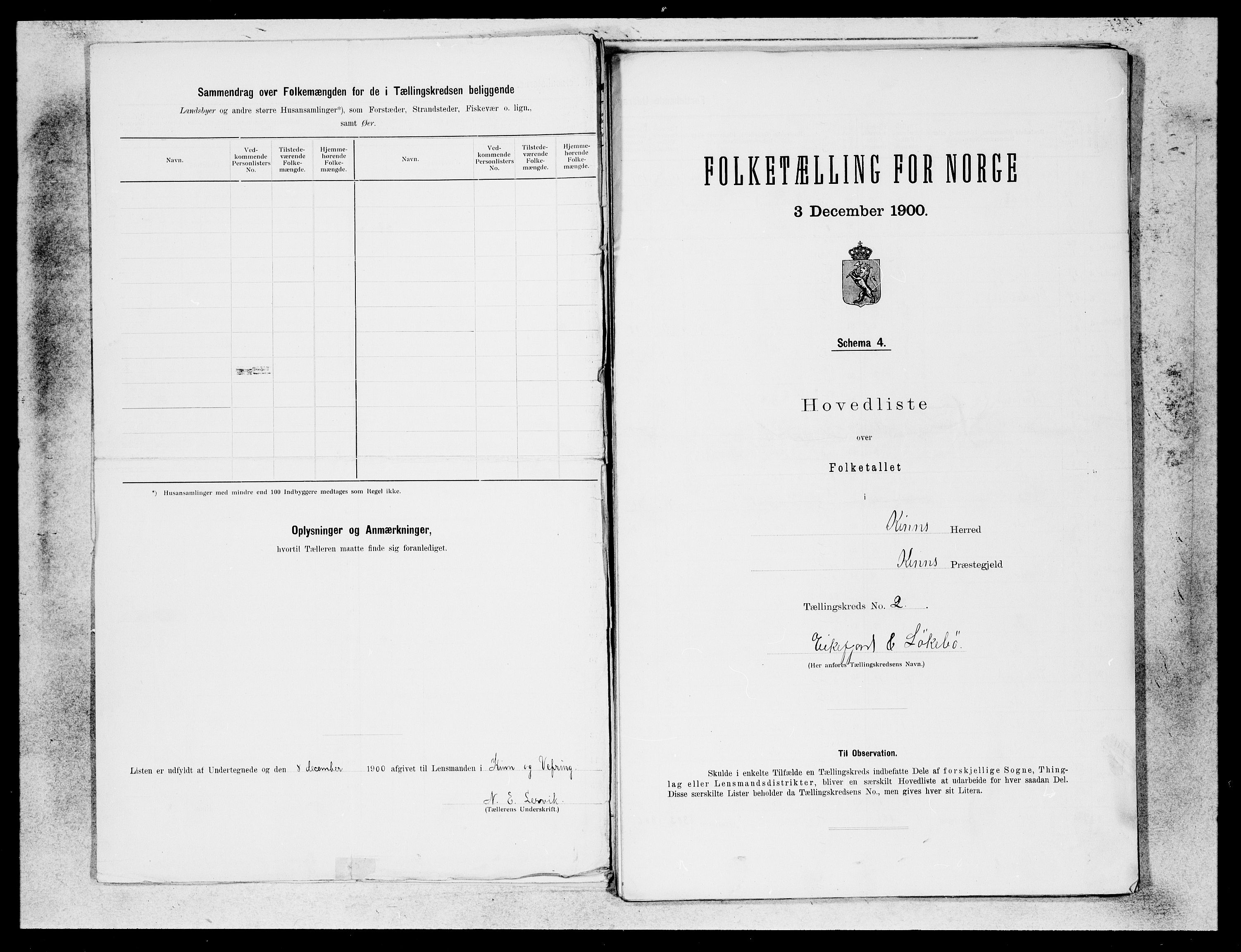 SAB, 1900 census for Kinn, 1900, p. 3