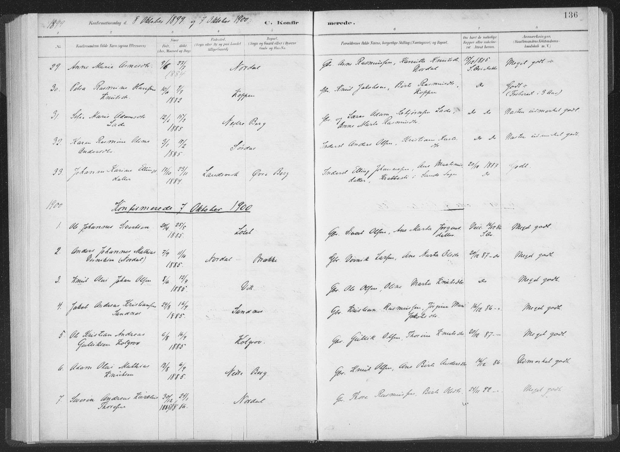 Ministerialprotokoller, klokkerbøker og fødselsregistre - Møre og Romsdal, AV/SAT-A-1454/502/L0025: Parish register (official) no. 502A03, 1885-1909, p. 136