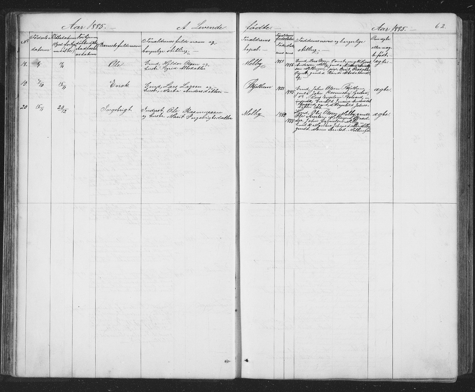 Ministerialprotokoller, klokkerbøker og fødselsregistre - Sør-Trøndelag, SAT/A-1456/667/L0798: Parish register (copy) no. 667C03, 1867-1929, p. 62