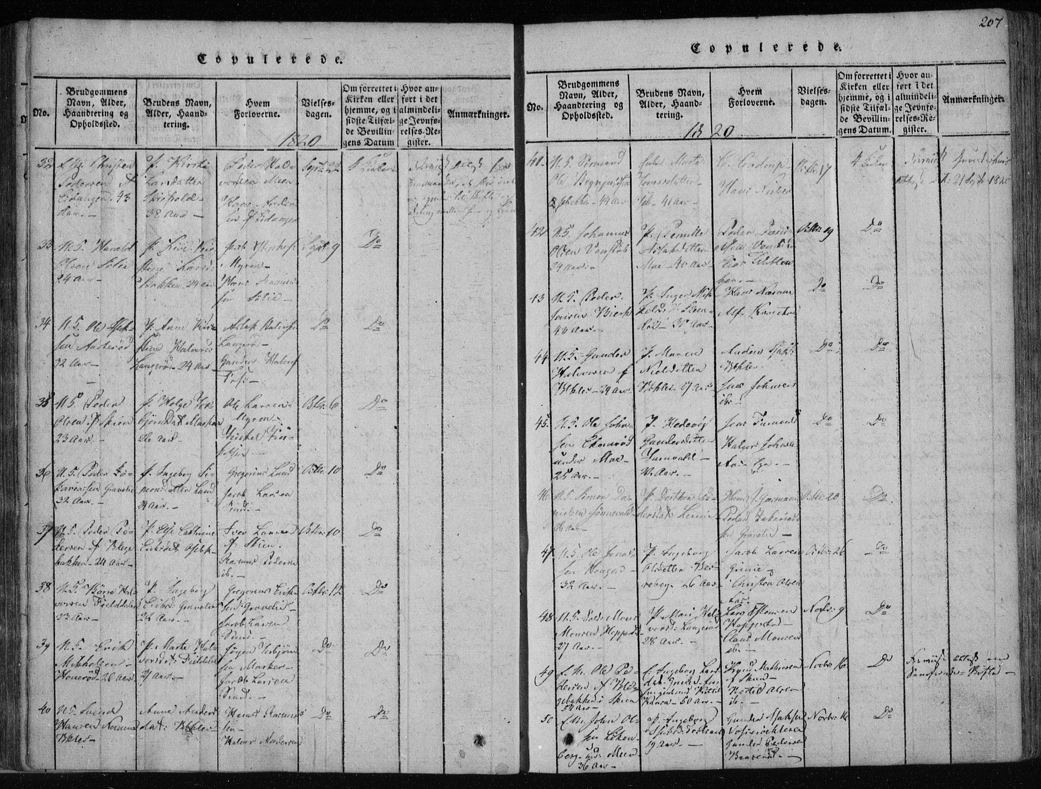 Gjerpen kirkebøker, SAKO/A-265/F/Fa/L0004: Parish register (official) no. I 4, 1814-1823, p. 207