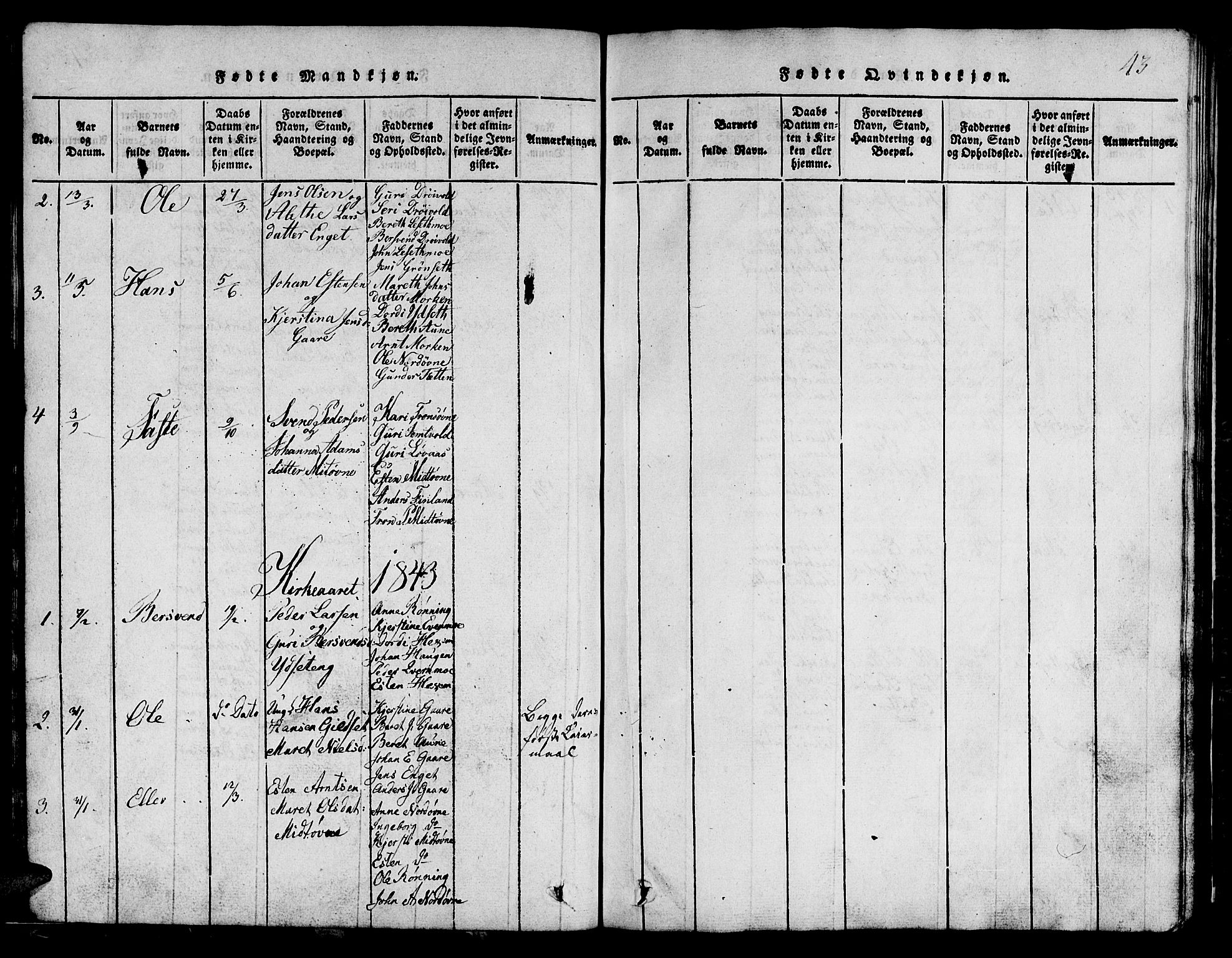 Ministerialprotokoller, klokkerbøker og fødselsregistre - Sør-Trøndelag, SAT/A-1456/685/L0976: Parish register (copy) no. 685C01, 1817-1878, p. 43