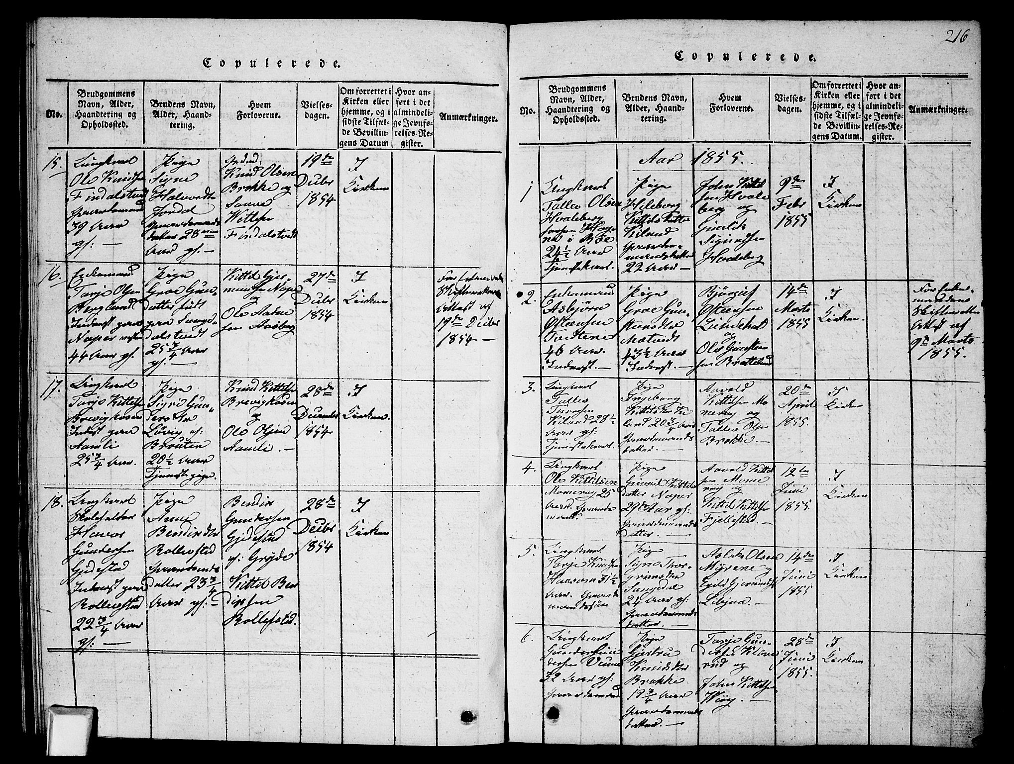 Fyresdal kirkebøker, AV/SAKO-A-263/G/Ga/L0002: Parish register (copy) no. I 2, 1815-1857, p. 216