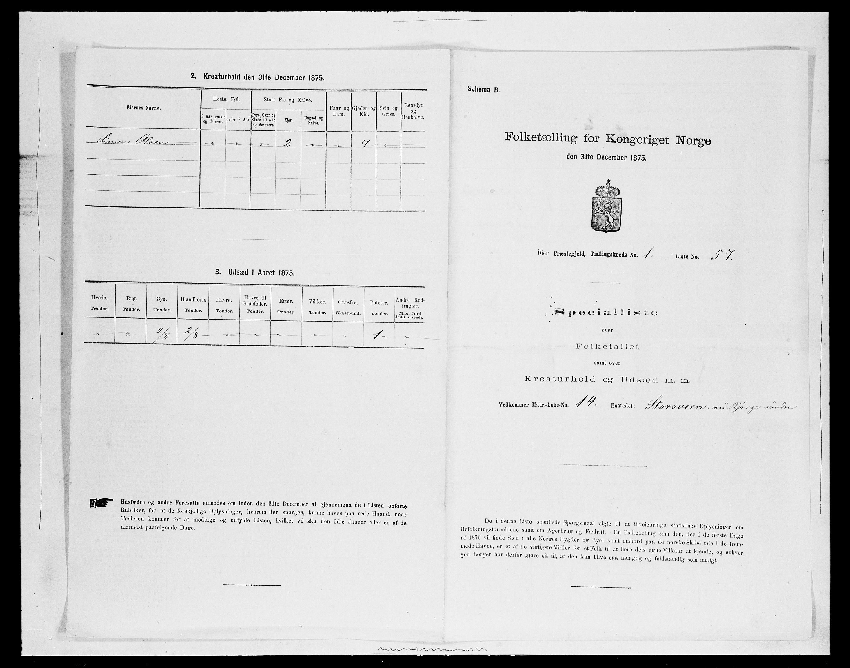 SAH, 1875 census for 0521P Øyer, 1875, p. 203