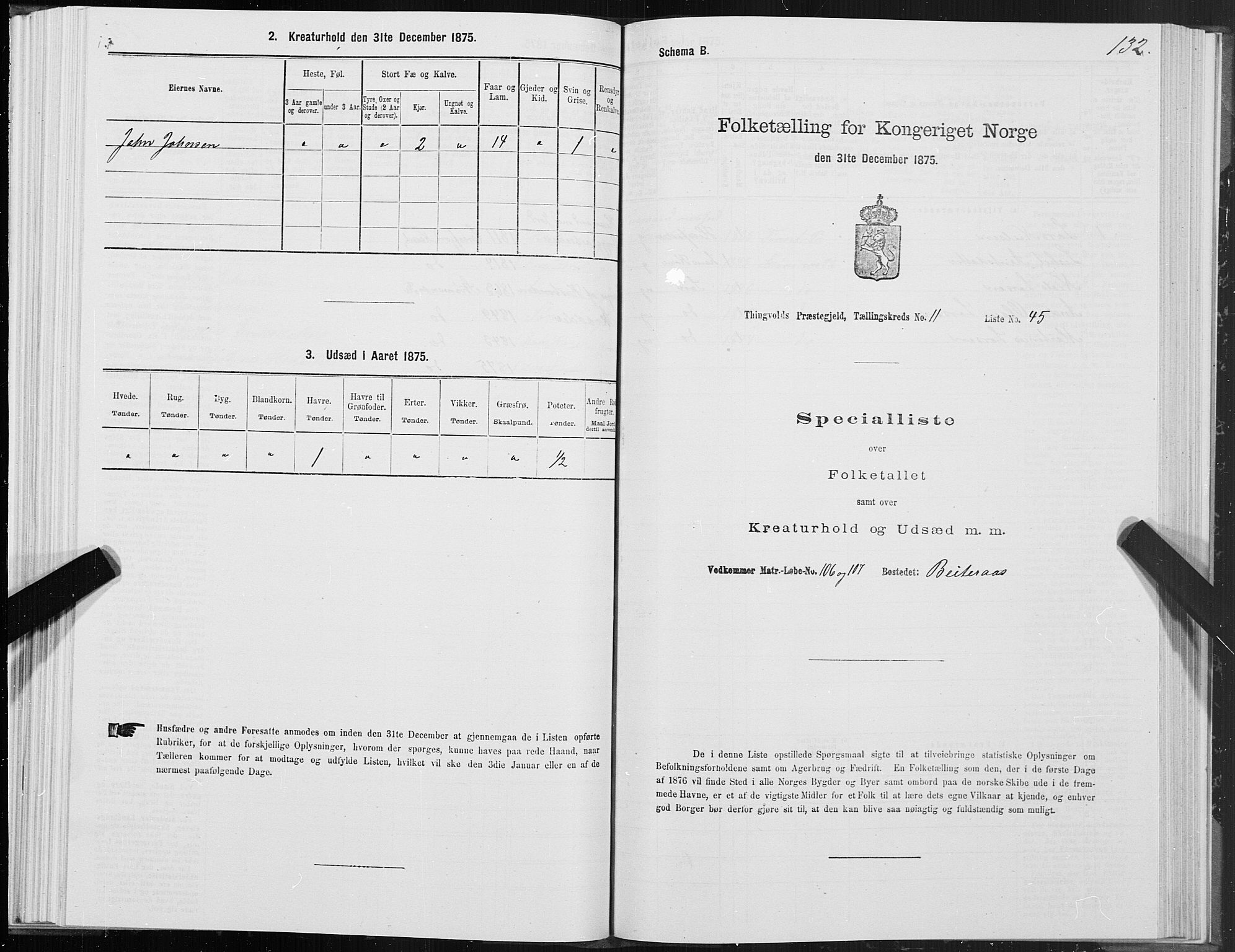 SAT, 1875 census for 1560P Tingvoll, 1875, p. 4132