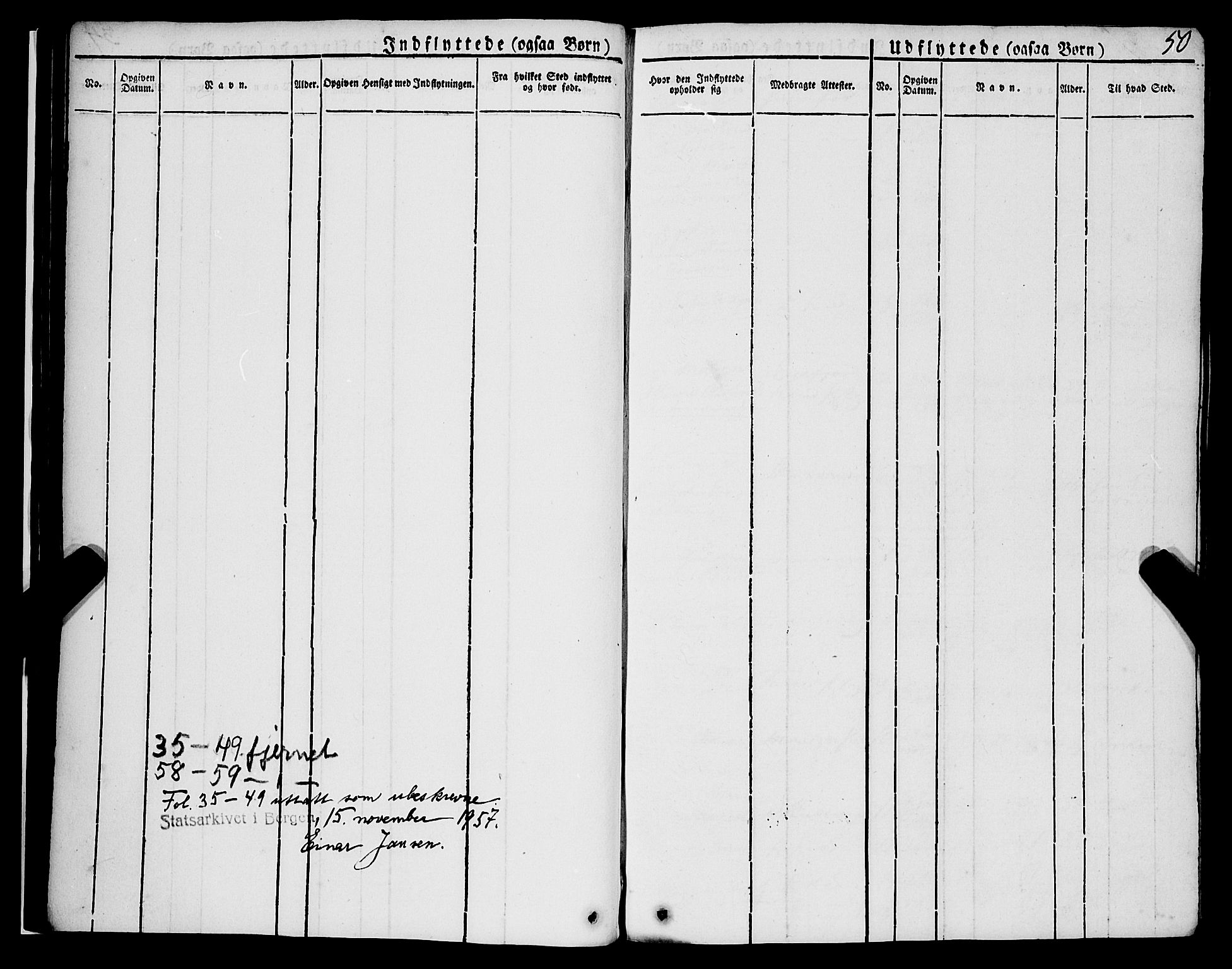 Korskirken sokneprestembete, AV/SAB-A-76101/H/Haa/L0050: Parish register (official) no. F 1, 1821-1869, p. 50