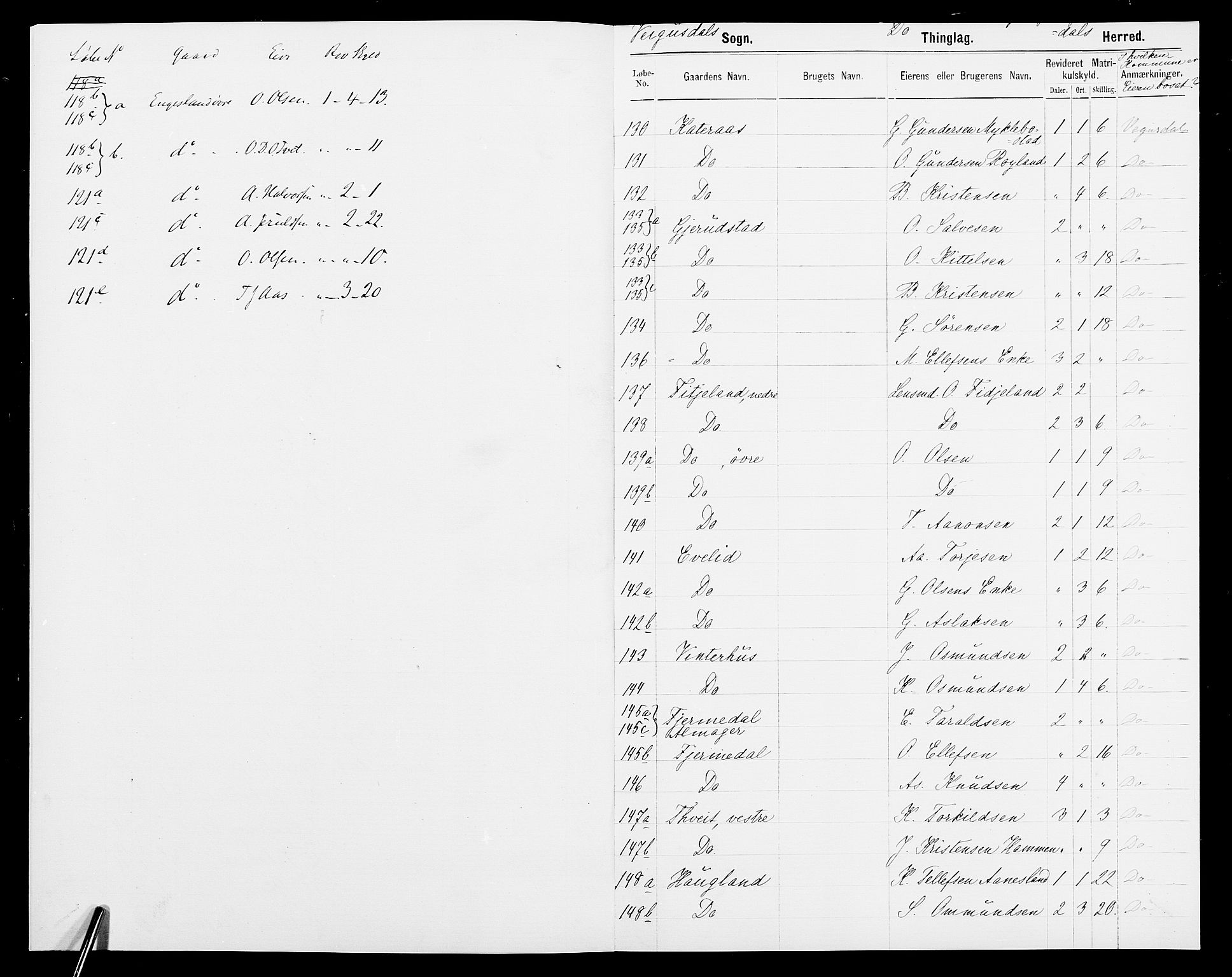 SAK, 1875 census for 0933P Herefoss, 1875, p. 197