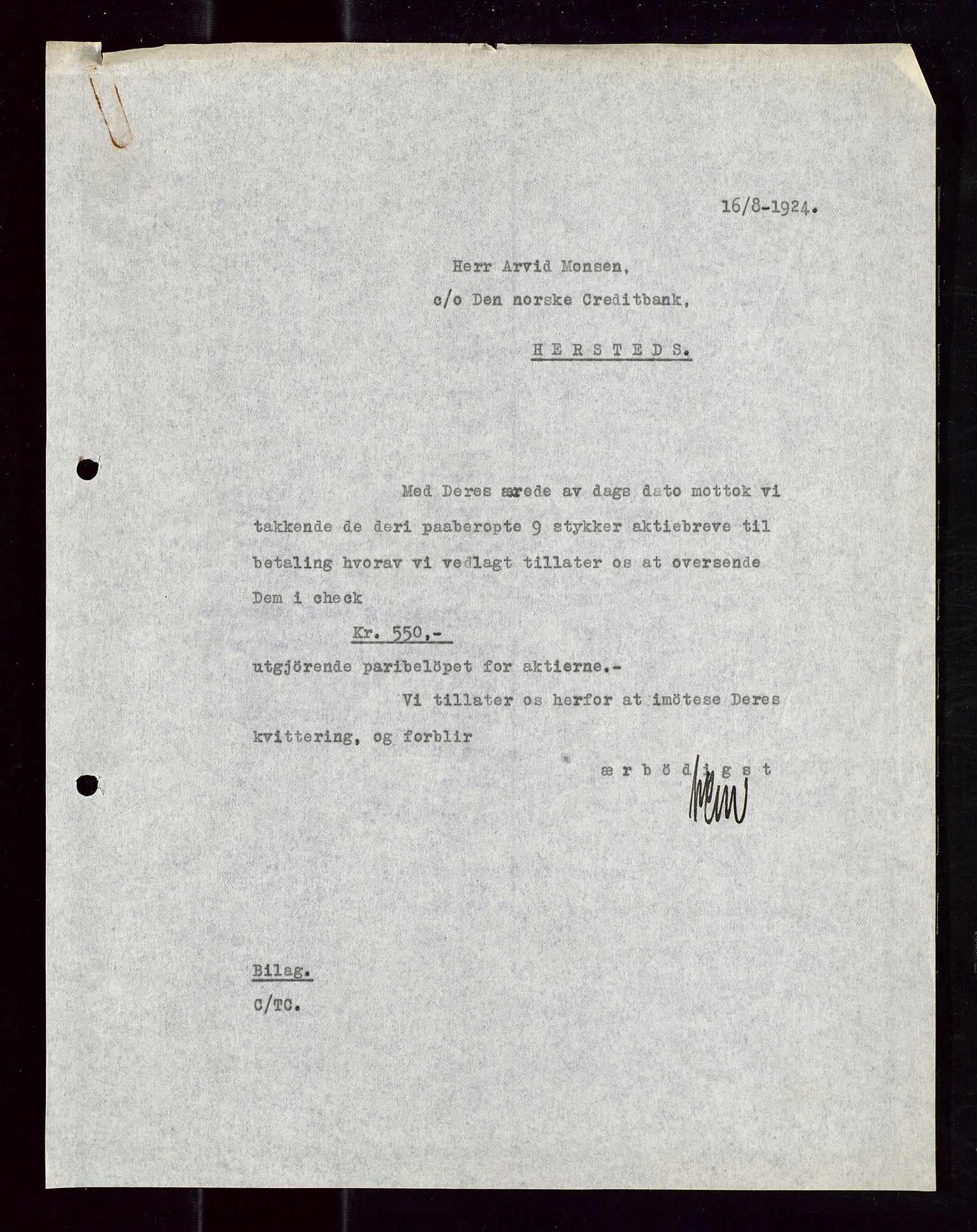 Pa 1521 - A/S Norske Shell, AV/SAST-A-101915/E/Ea/Eaa/L0012: Sjefskorrespondanse, 1924, p. 728