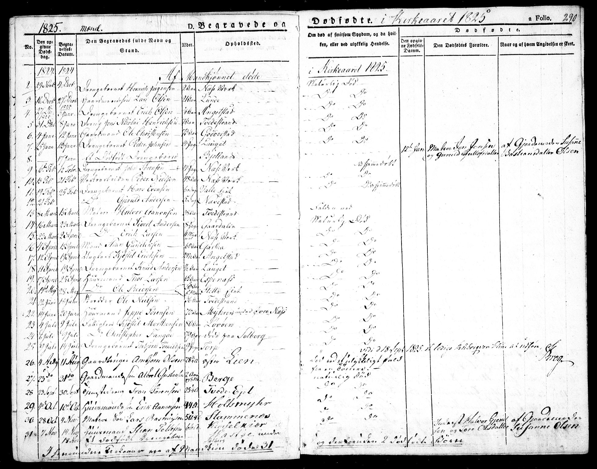 Holt sokneprestkontor, SAK/1111-0021/F/Fa/L0006: Parish register (official) no. A 6, 1820-1835, p. 290