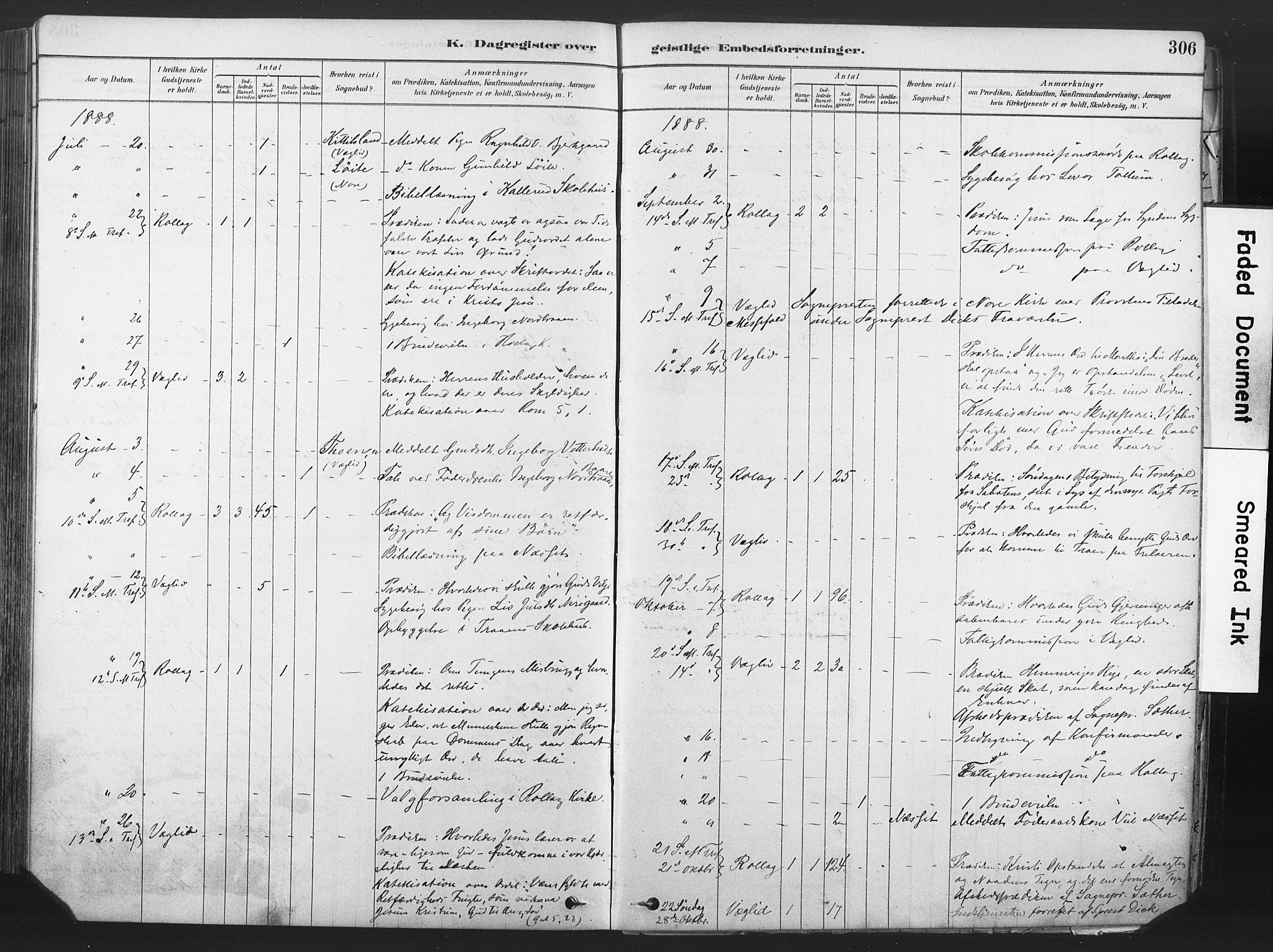Rollag kirkebøker, AV/SAKO-A-240/F/Fa/L0011: Parish register (official) no. I 11, 1878-1902, p. 306