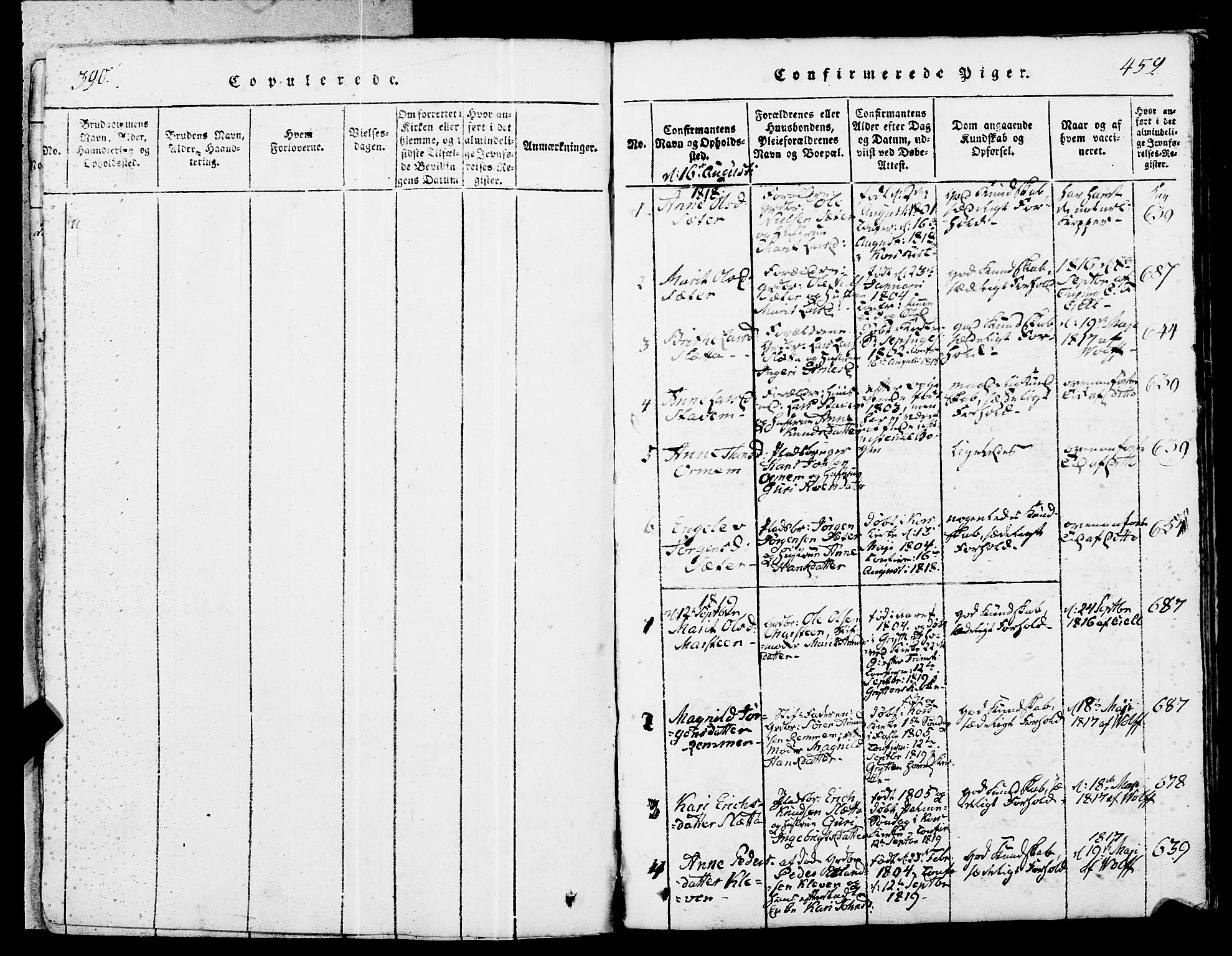 Ministerialprotokoller, klokkerbøker og fødselsregistre - Møre og Romsdal, AV/SAT-A-1454/546/L0593: Parish register (official) no. 546A01, 1818-1853, p. 458-459