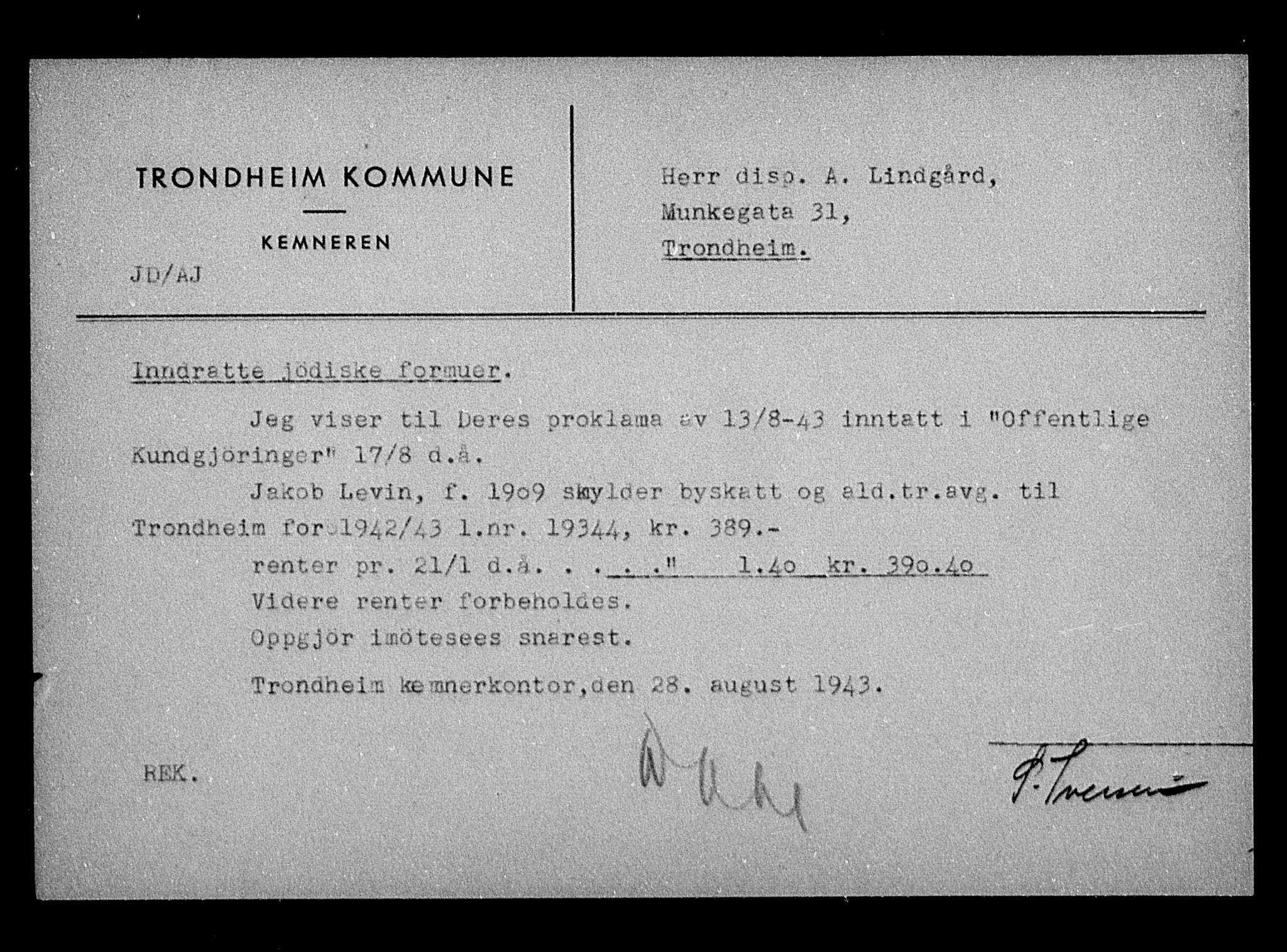 Justisdepartementet, Tilbakeføringskontoret for inndratte formuer, AV/RA-S-1564/H/Hc/Hca/L0903: --, 1945-1947, p. 81