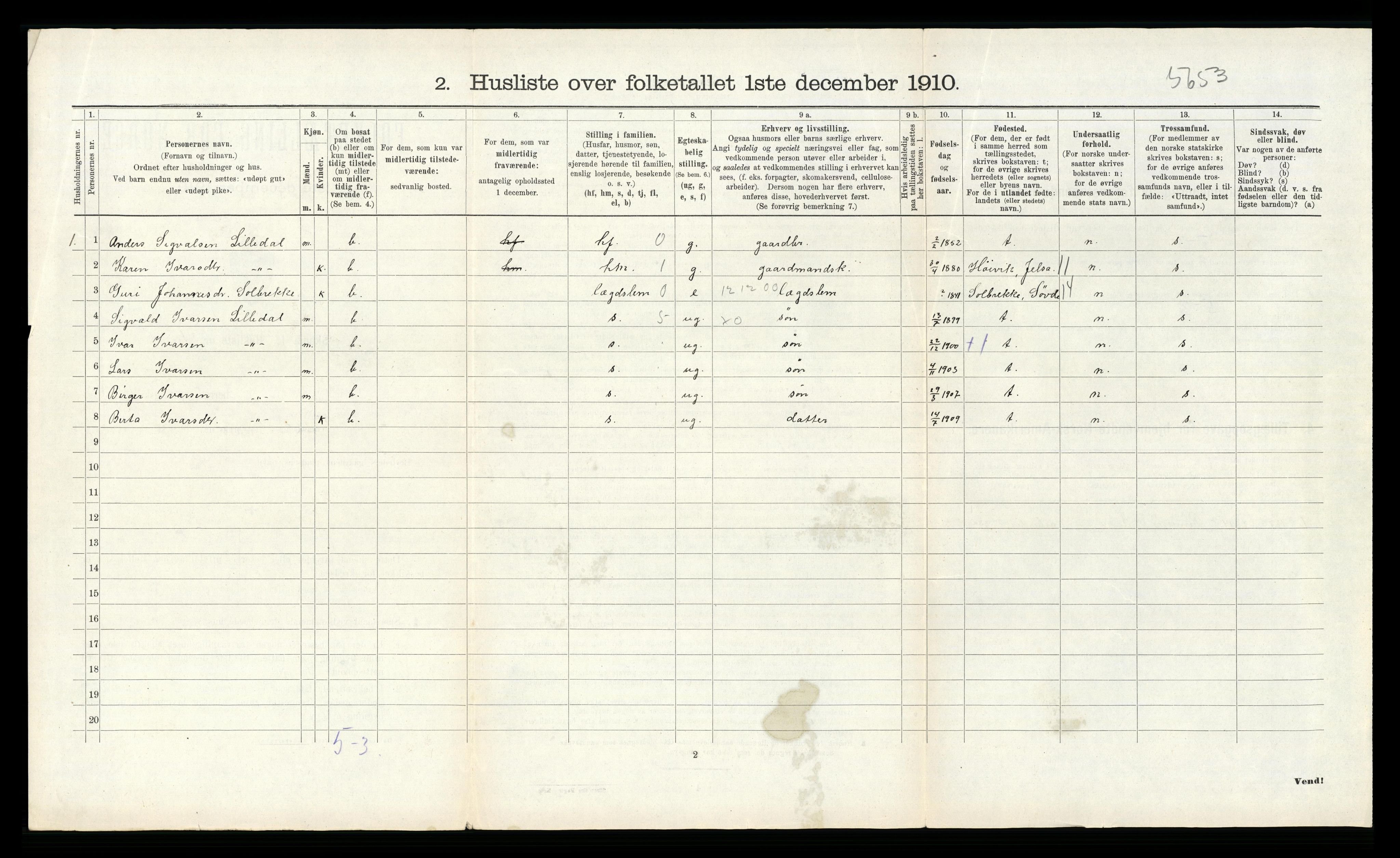 RA, 1910 census for Rennesøy, 1910, p. 116