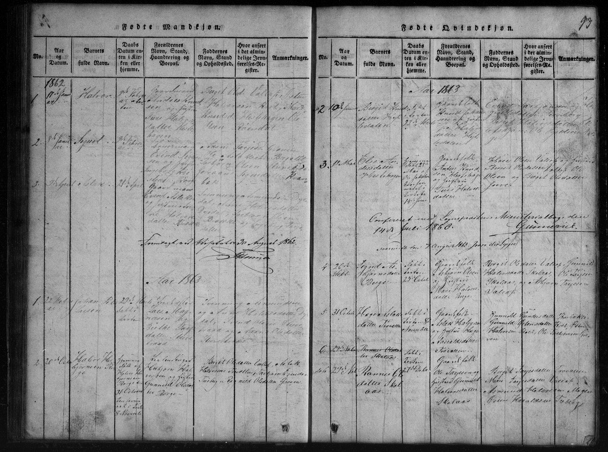 Rauland kirkebøker, SAKO/A-292/G/Gb/L0001: Parish register (copy) no. II 1, 1815-1886, p. 53
