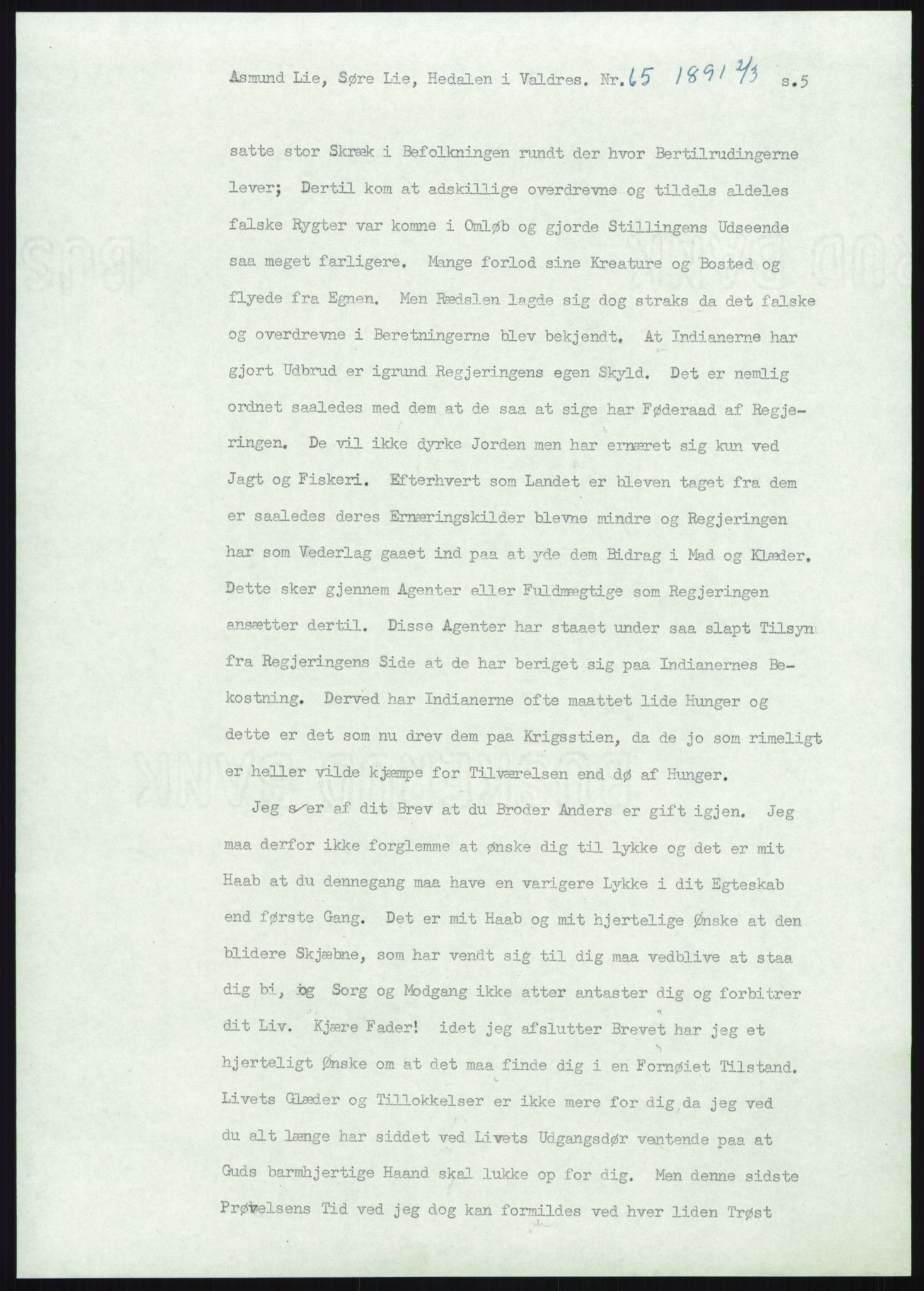 Samlinger til kildeutgivelse, Amerikabrevene, RA/EA-4057/F/L0012: Innlån fra Oppland: Lie (brevnr 1-78), 1838-1914, p. 925