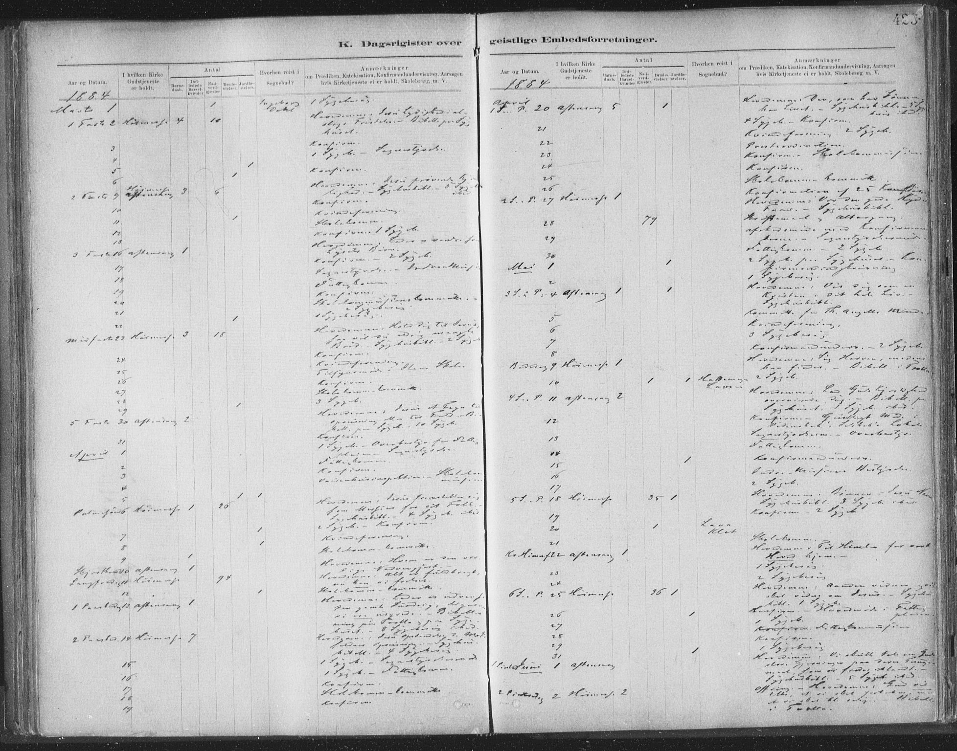 Ministerialprotokoller, klokkerbøker og fødselsregistre - Sør-Trøndelag, SAT/A-1456/603/L0163: Parish register (official) no. 603A02, 1879-1895, p. 423