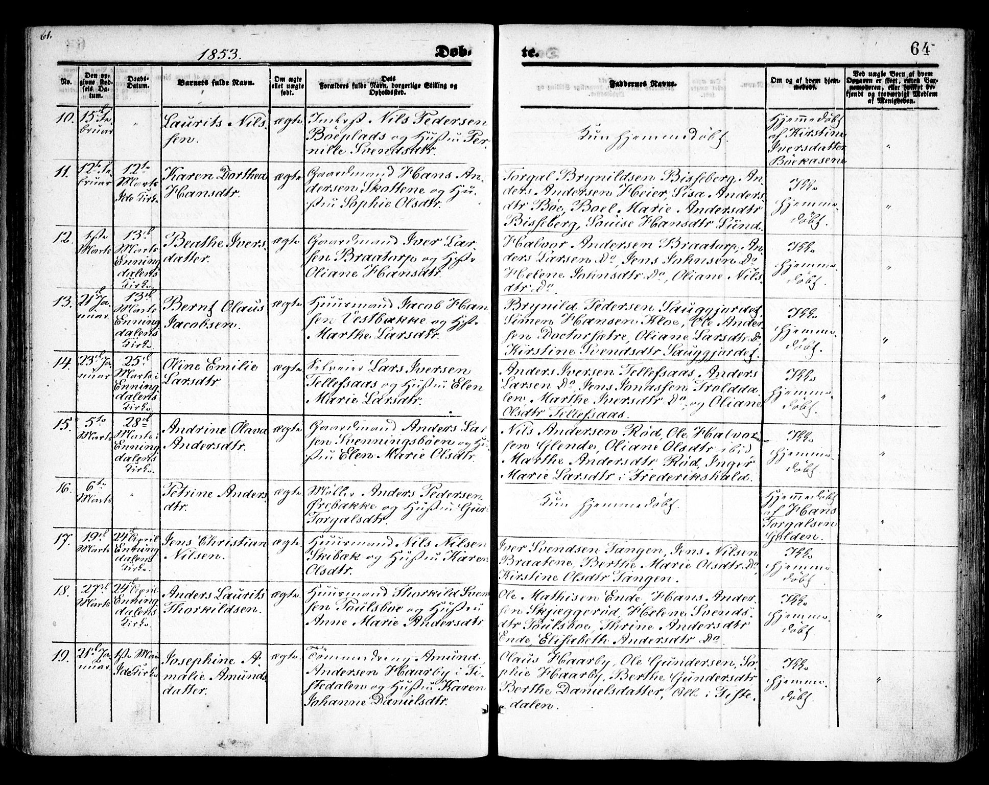 Idd prestekontor Kirkebøker, SAO/A-10911/F/Fc/L0004a: Parish register (official) no. III 4A, 1848-1860, p. 64