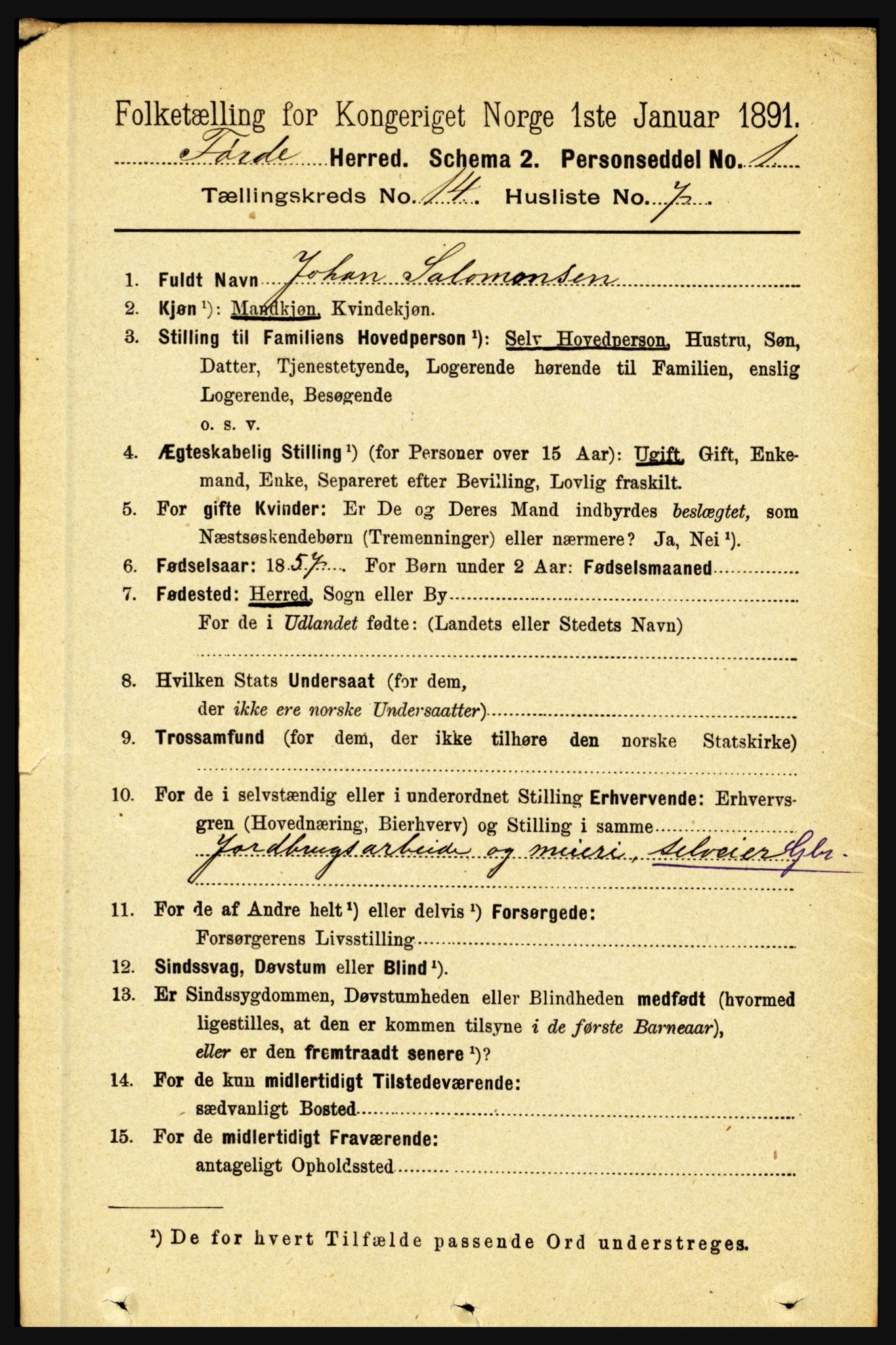 RA, 1891 census for 1432 Førde, 1891, p. 5169