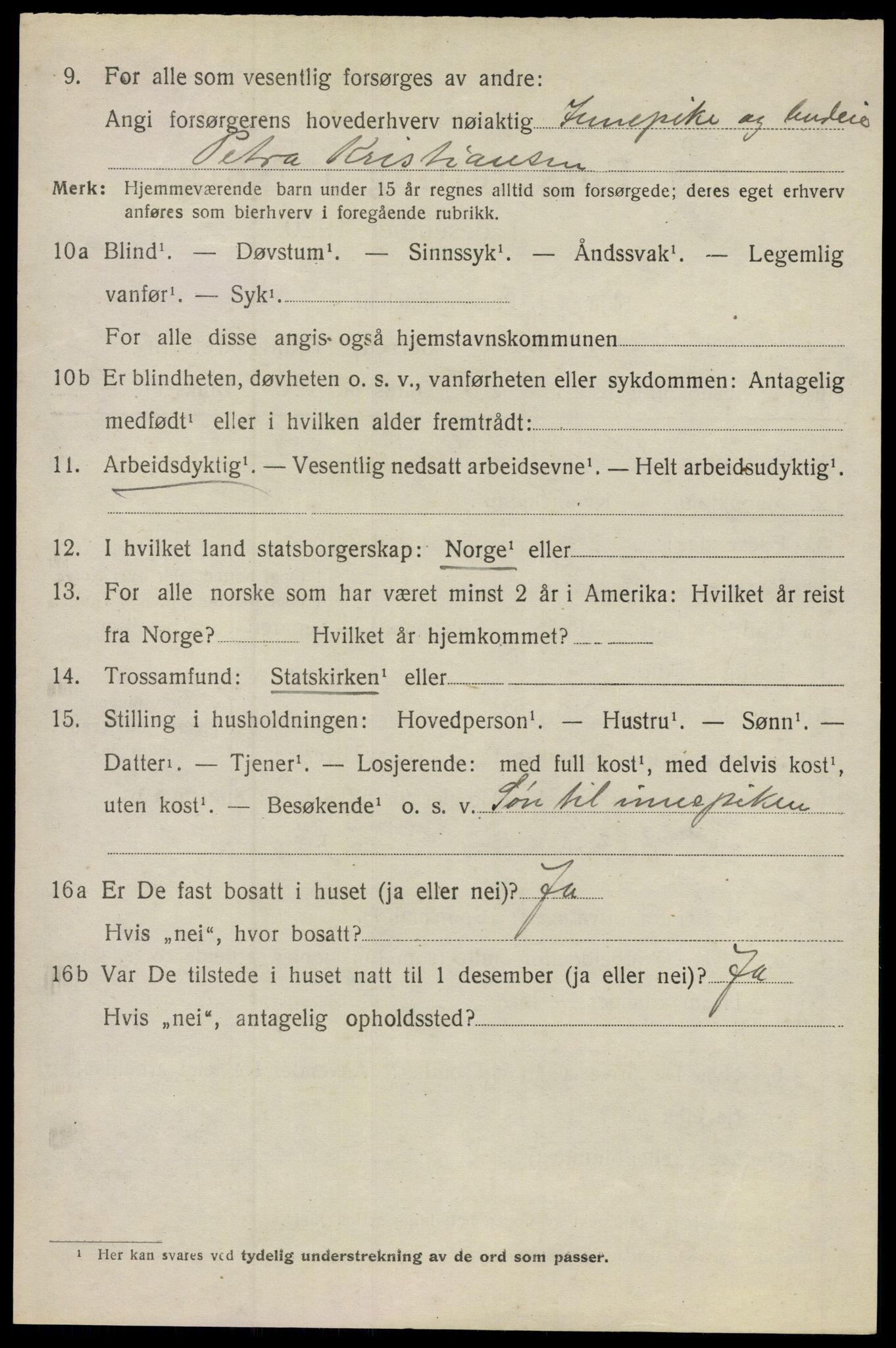 SAO, 1920 census for Ullensaker, 1920, p. 4650