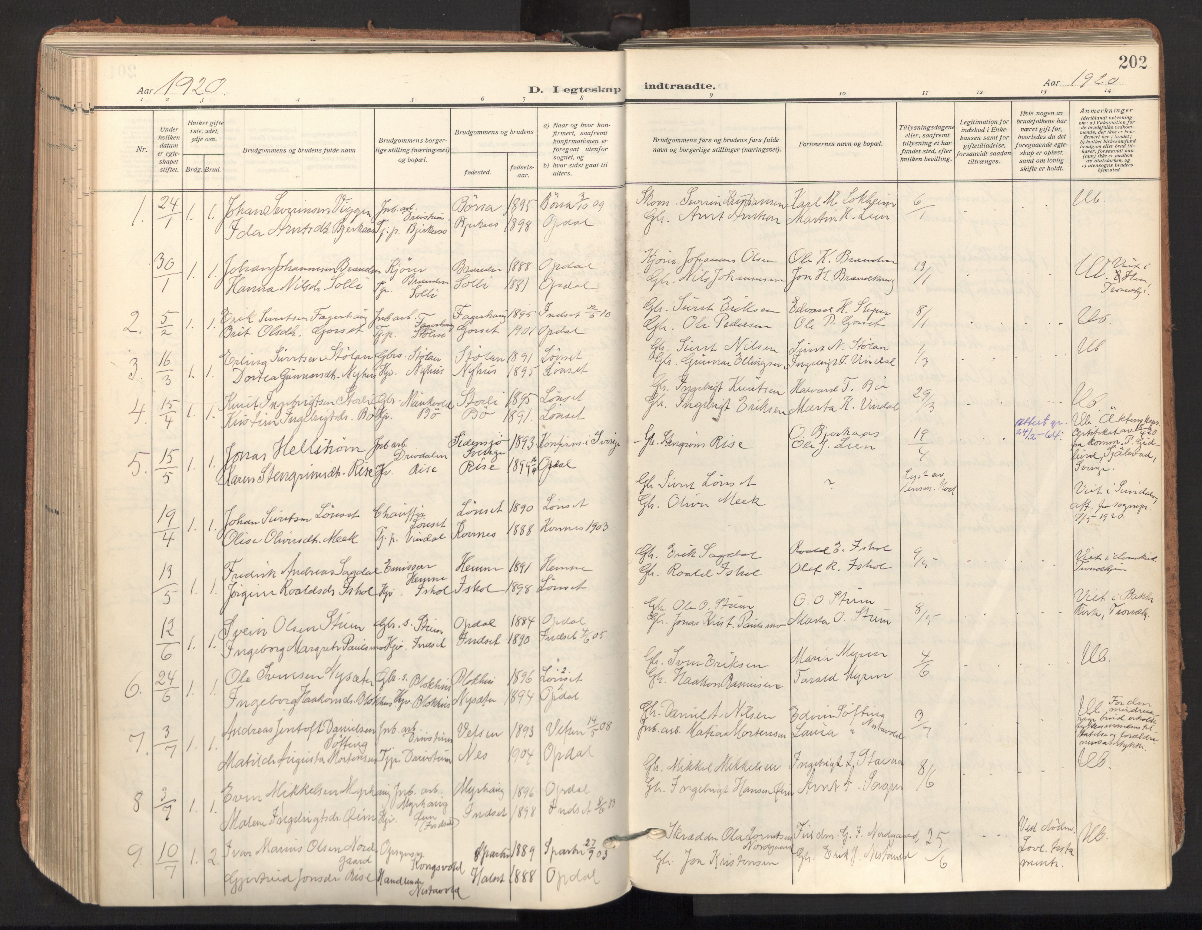 Ministerialprotokoller, klokkerbøker og fødselsregistre - Sør-Trøndelag, AV/SAT-A-1456/678/L0909: Parish register (official) no. 678A17, 1912-1930, p. 202