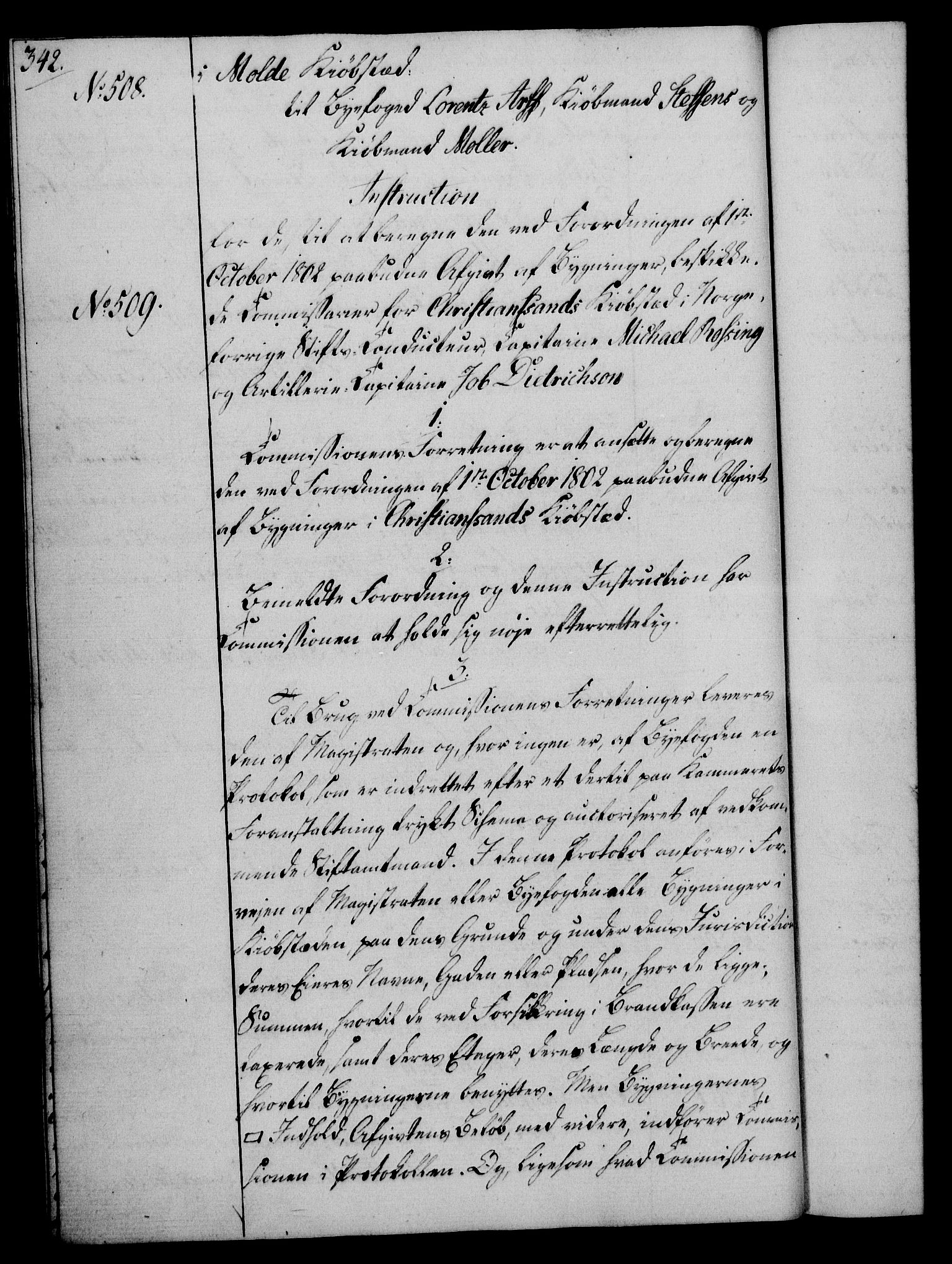 Rentekammeret, Kammerkanselliet, AV/RA-EA-3111/G/Gg/Gga/L0017: Norsk ekspedisjonsprotokoll med register (merket RK 53.17), 1801-1803, p. 342