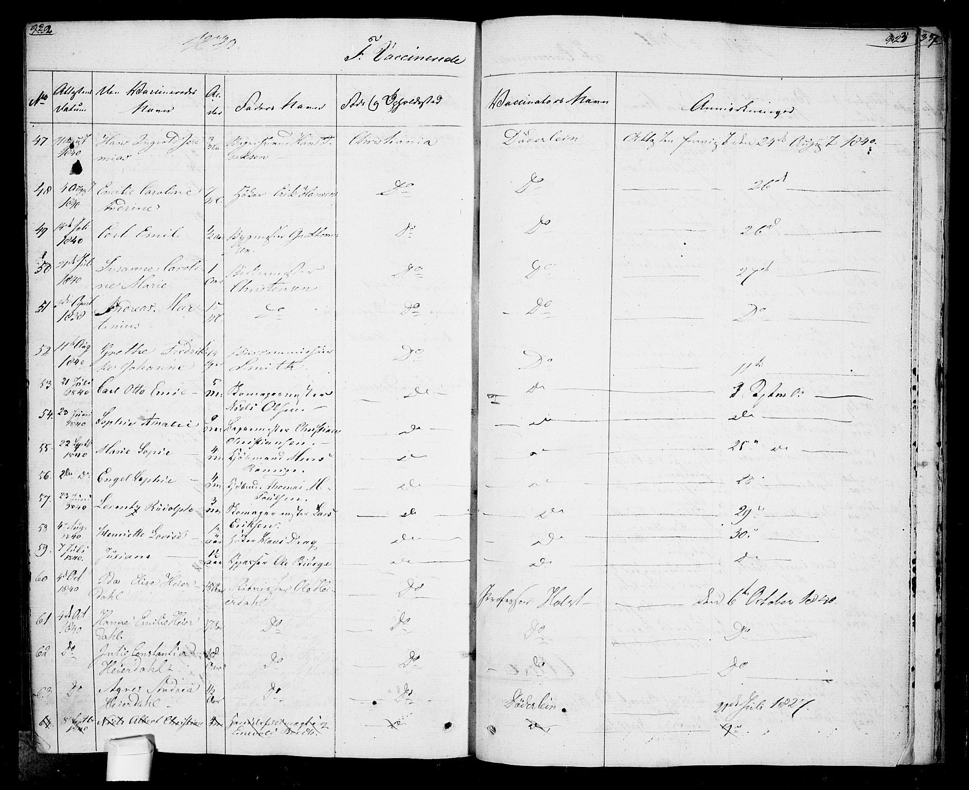 Oslo domkirke Kirkebøker, AV/SAO-A-10752/F/Fa/L0022: Parish register (official) no. 22, 1824-1829, p. 922-923