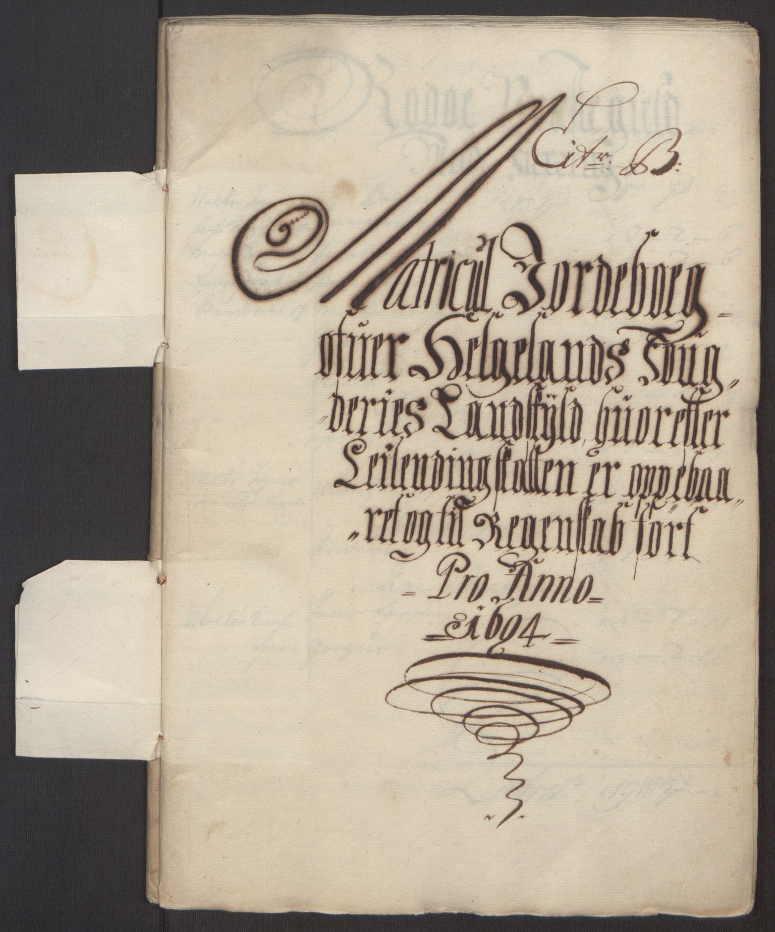 Rentekammeret inntil 1814, Reviderte regnskaper, Fogderegnskap, RA/EA-4092/R65/L4505: Fogderegnskap Helgeland, 1693-1696, p. 163