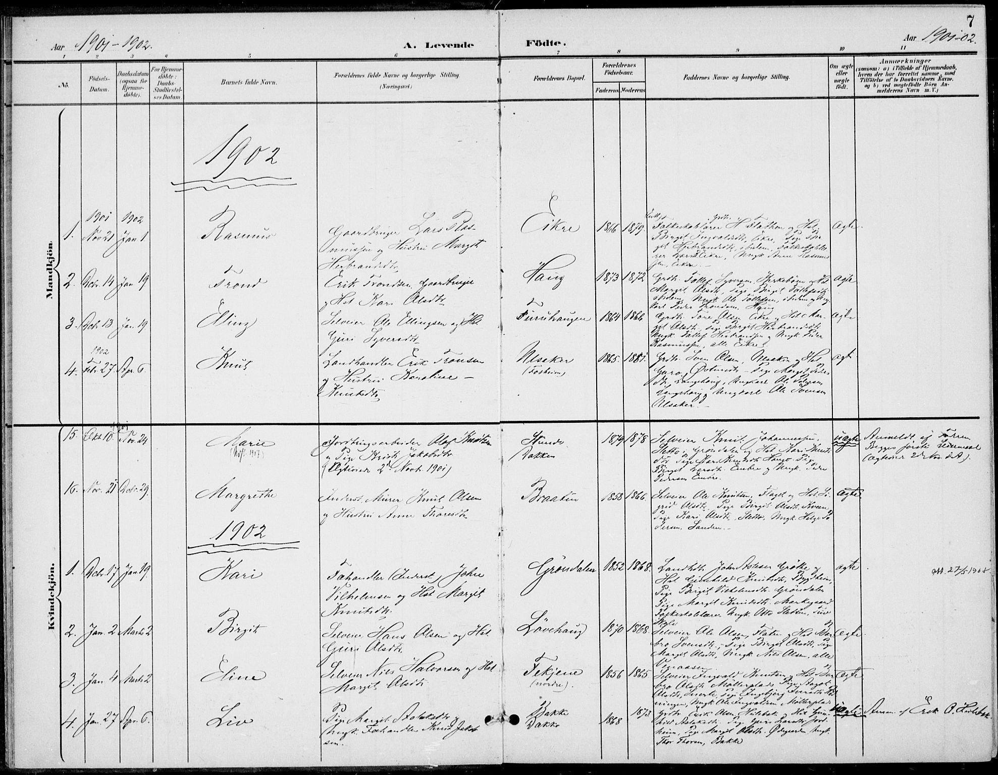 Gol kirkebøker, AV/SAKO-A-226/F/Fb/L0002: Parish register (official) no. II 2, 1900-1921, p. 7