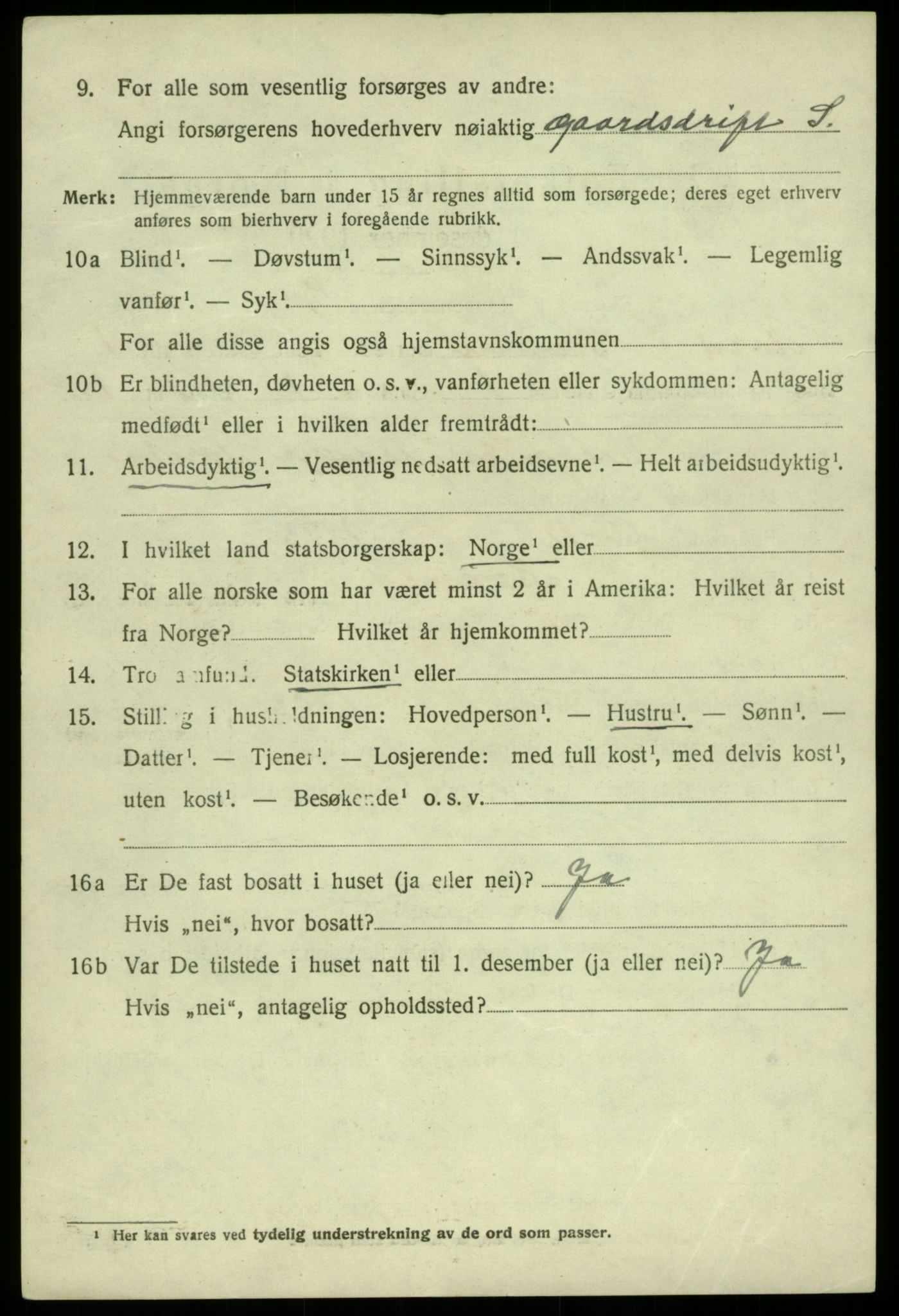 SAB, 1920 census for Kvam, 1920, p. 1440