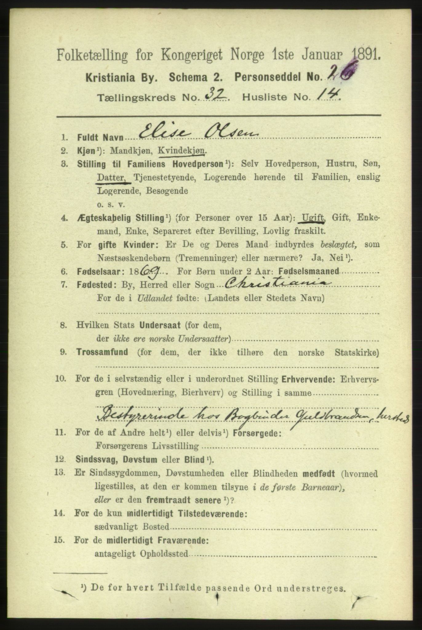 RA, 1891 census for 0301 Kristiania, 1891, p. 17232