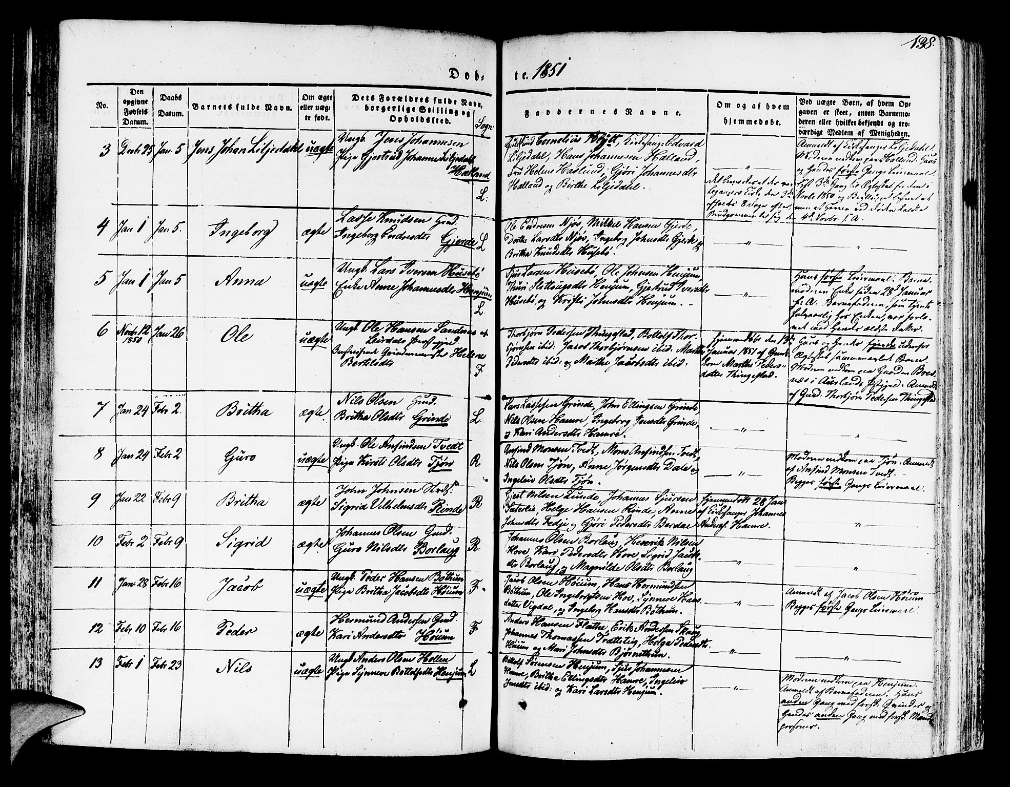 Leikanger sokneprestembete, AV/SAB-A-81001/H/Haa/Haaa/L0007: Parish register (official) no. A 7, 1838-1851, p. 138