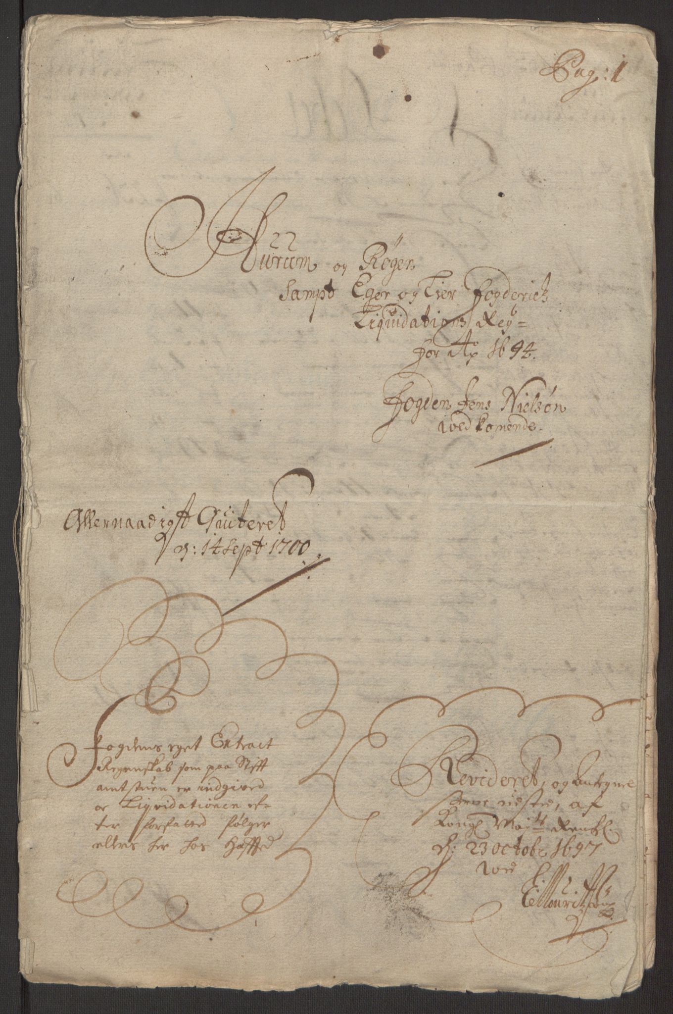 Rentekammeret inntil 1814, Reviderte regnskaper, Fogderegnskap, RA/EA-4092/R30/L1694: Fogderegnskap Hurum, Røyken, Eiker og Lier, 1694-1696, p. 3