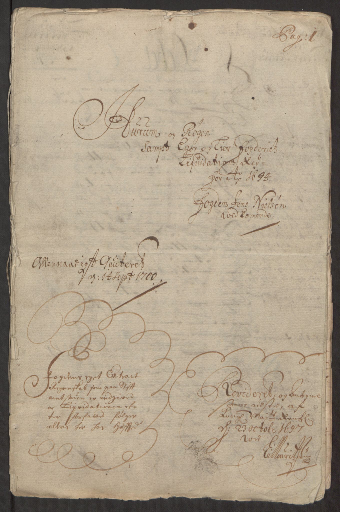 Rentekammeret inntil 1814, Reviderte regnskaper, Fogderegnskap, AV/RA-EA-4092/R30/L1694: Fogderegnskap Hurum, Røyken, Eiker og Lier, 1694-1696, p. 3