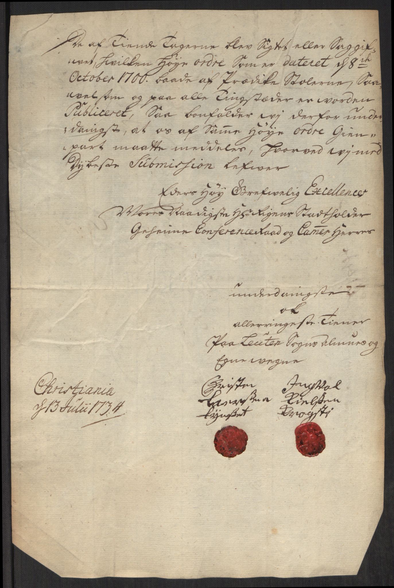 Stattholderembetet 1572-1771, AV/RA-EA-2870/Ef/L0107: Brev fra embetsmenn og andre, 1733-1734, p. 316