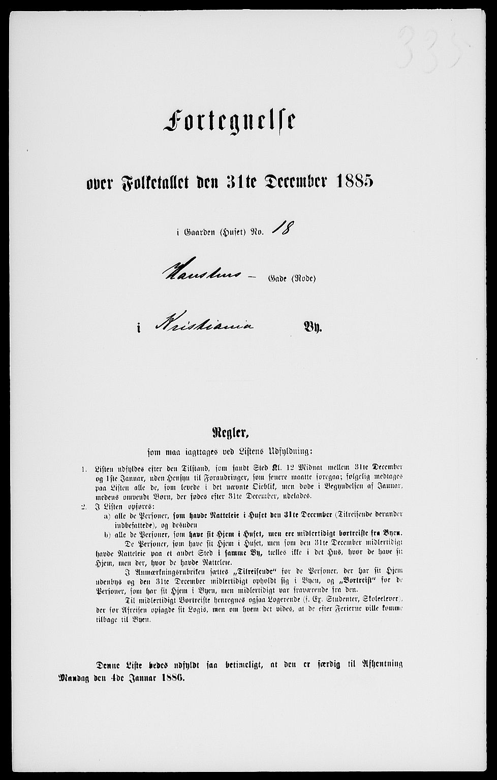 RA, 1885 census for 0301 Kristiania, 1885, p. 3191