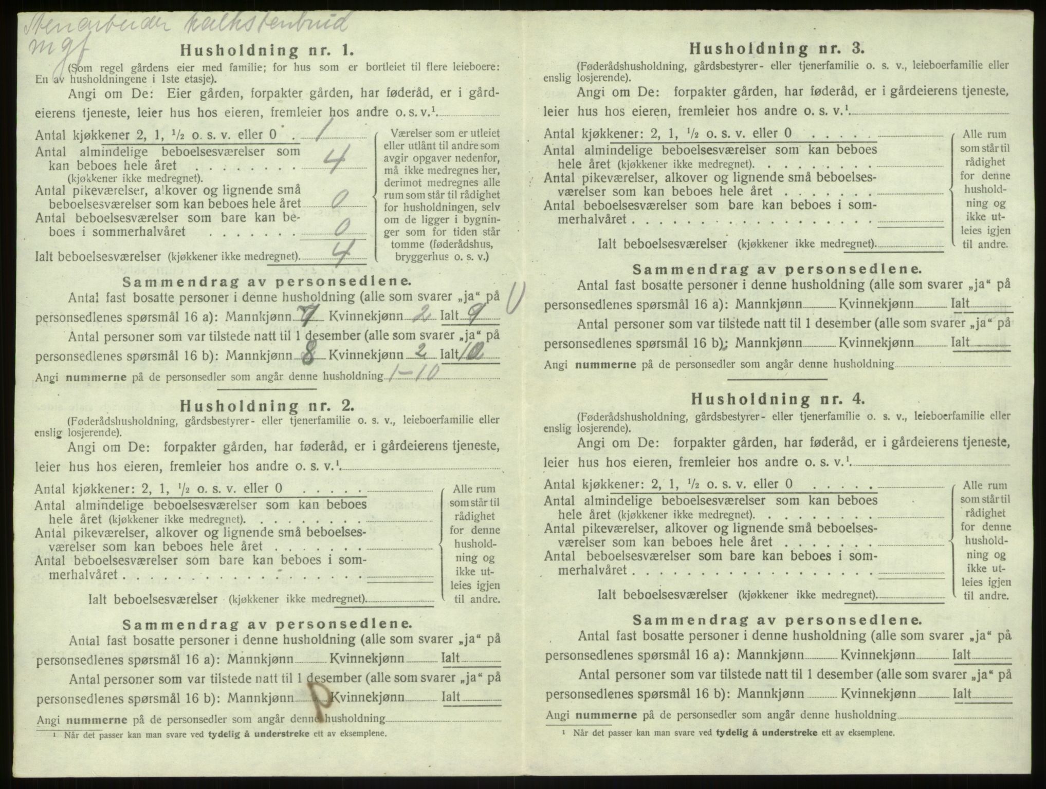 SAB, 1920 census for Bruvik, 1920, p. 143