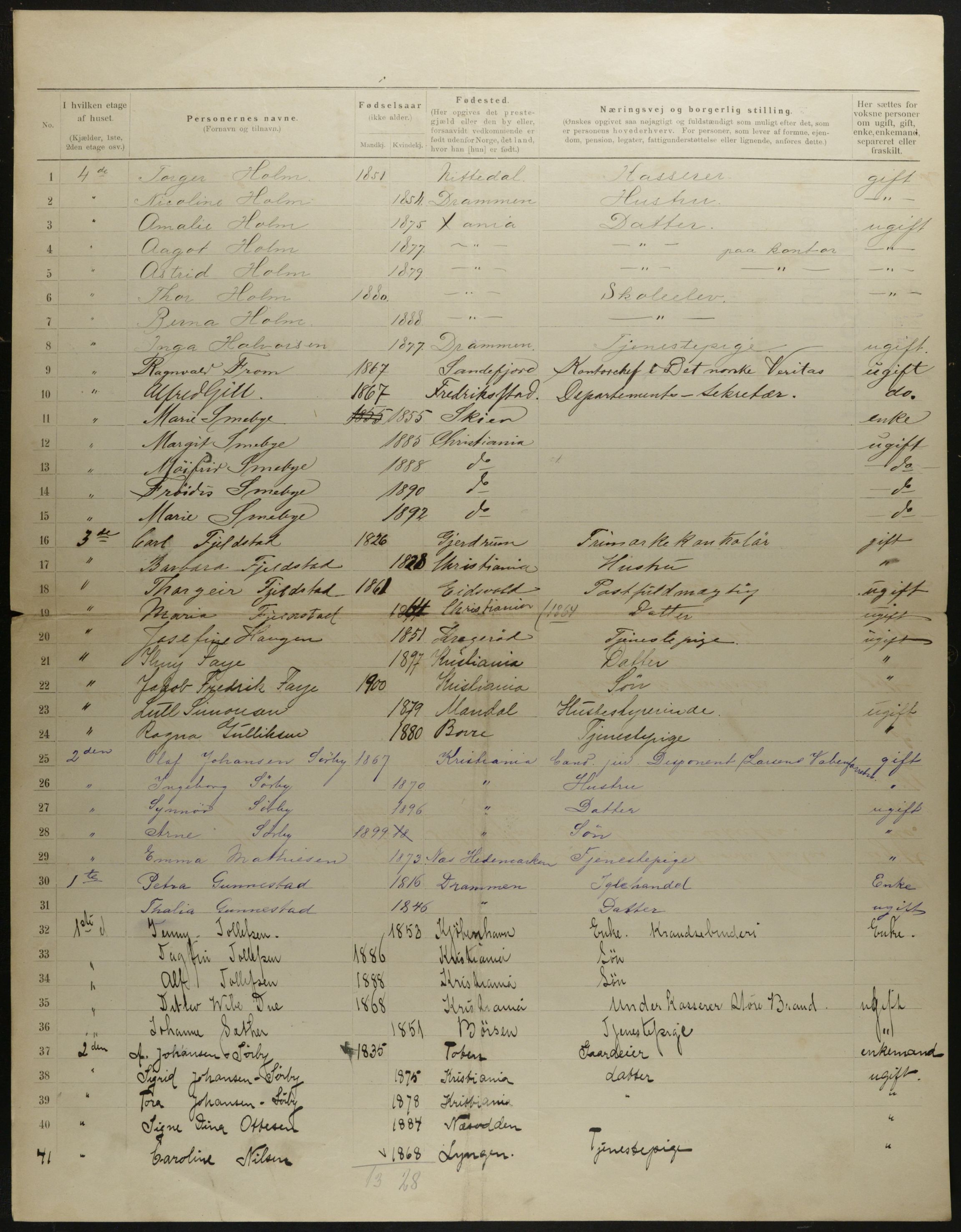 OBA, Municipal Census 1901 for Kristiania, 1901, p. 8846