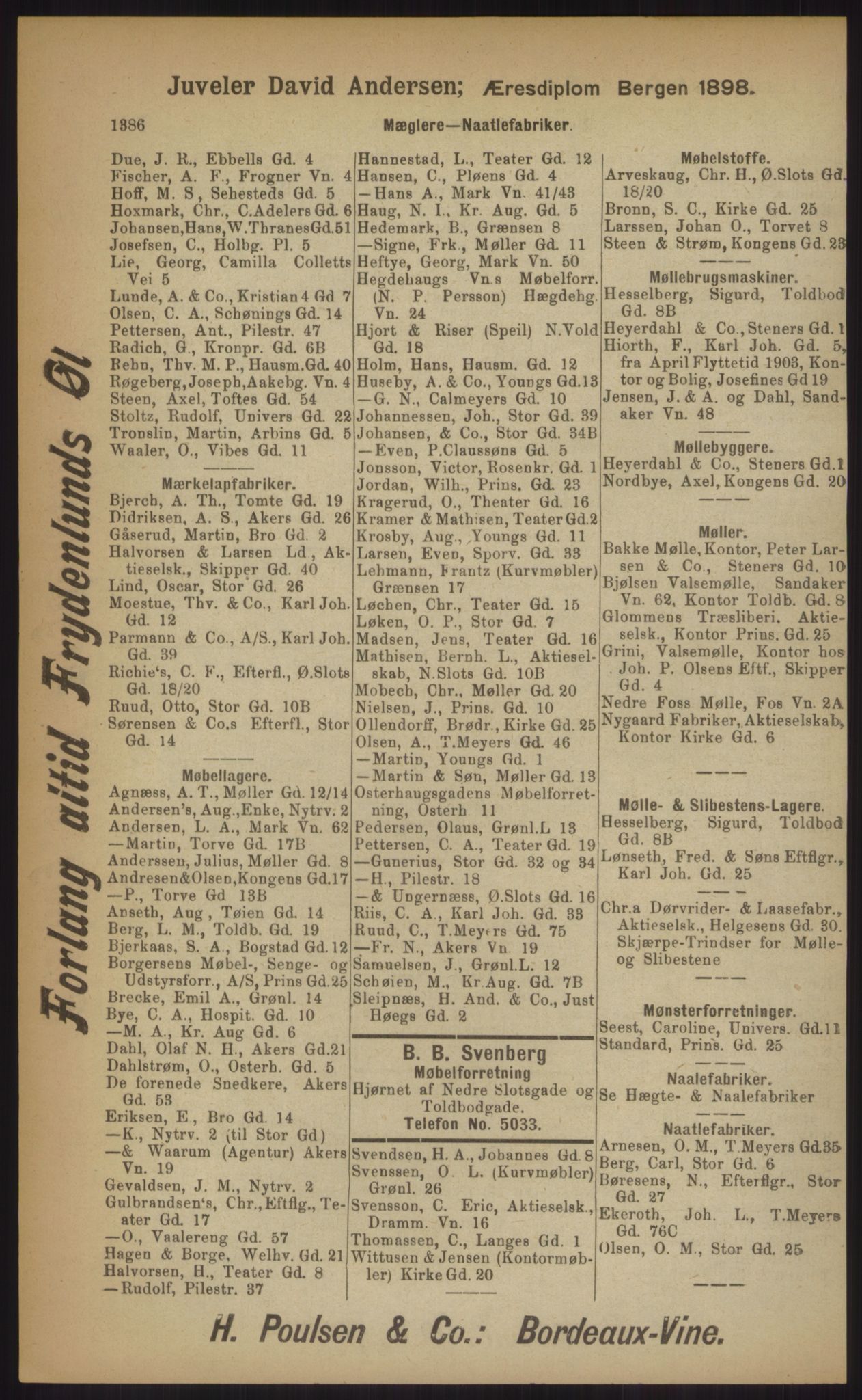 Kristiania/Oslo adressebok, PUBL/-, 1903, p. 1386