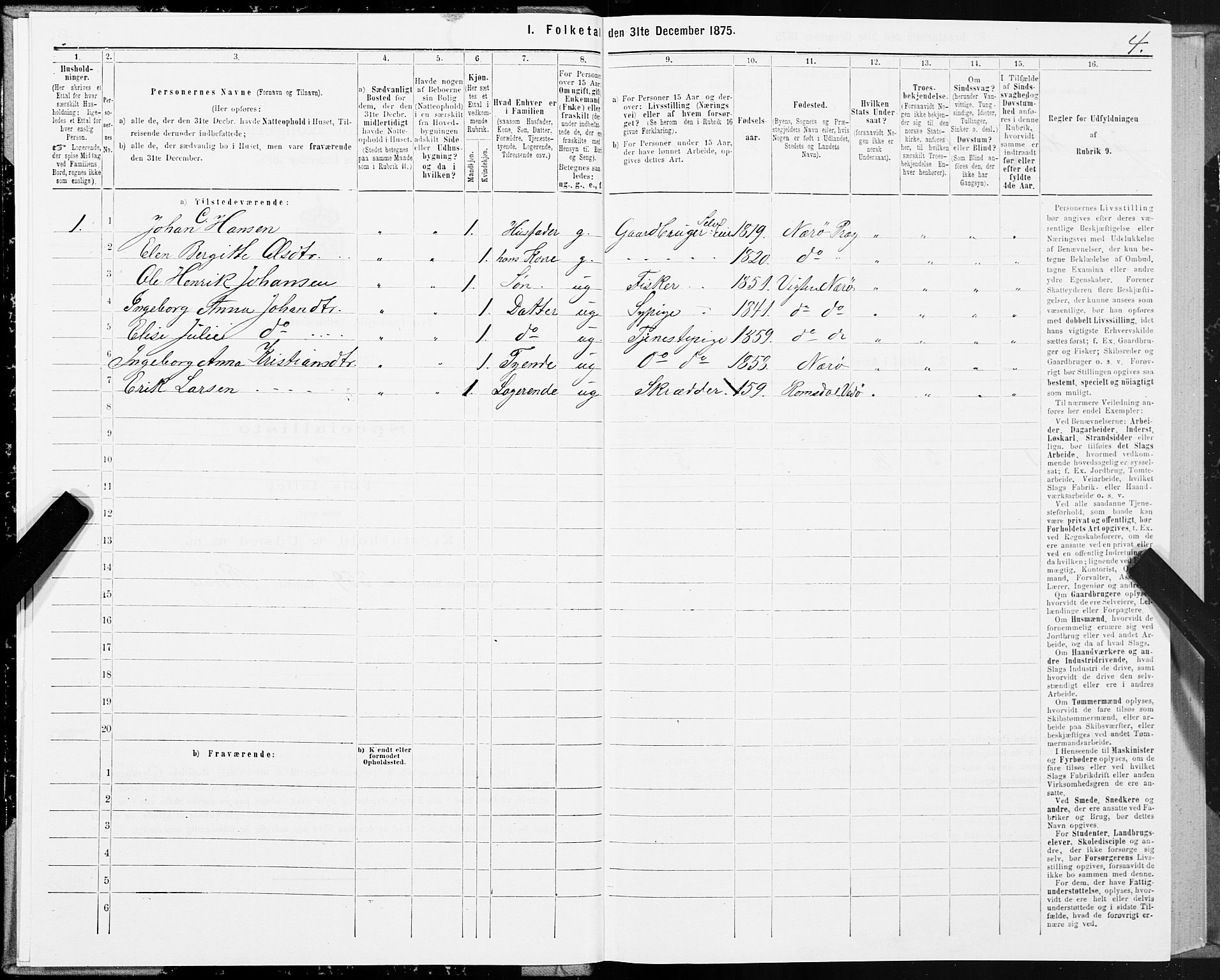 SAT, 1875 census for 1751P Nærøy, 1875, p. 3004