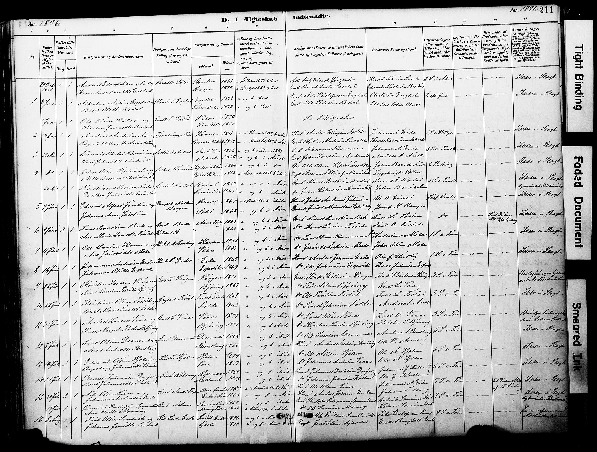 Ministerialprotokoller, klokkerbøker og fødselsregistre - Møre og Romsdal, AV/SAT-A-1454/578/L0907: Parish register (official) no. 578A06, 1887-1904, p. 211