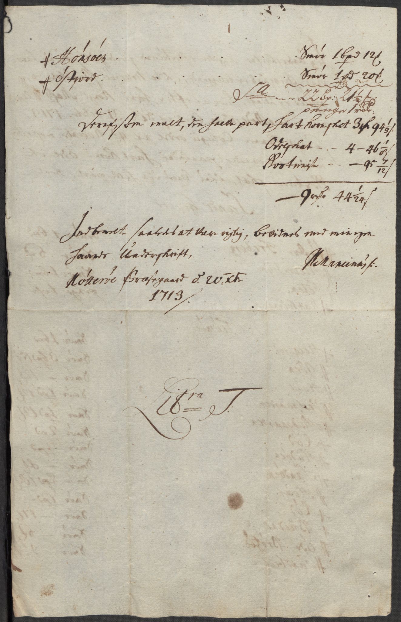 Rentekammeret inntil 1814, Reviderte regnskaper, Fogderegnskap, AV/RA-EA-4092/R33/L1985: Fogderegnskap Larvik grevskap, 1713, p. 272