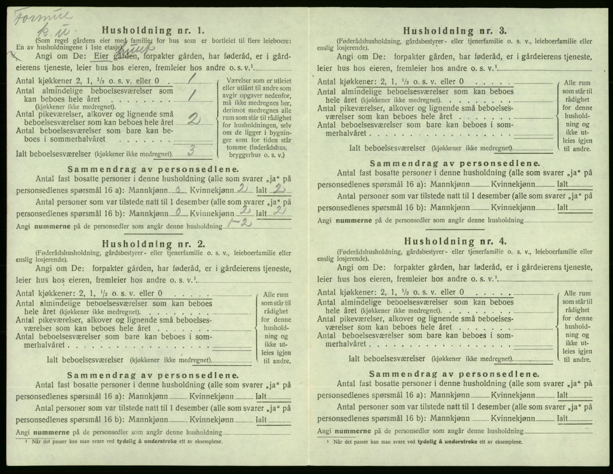 SAB, 1920 census for Etne, 1920, p. 199